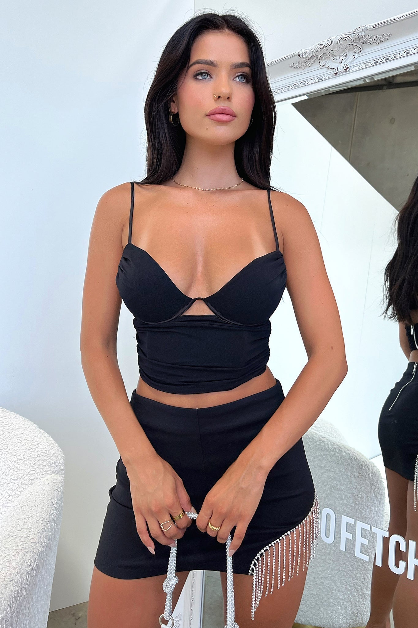 Imari Mini Skirt for Women - Sexy Black Stretchy High Waist Short Skirt | Perfect for Night Out, Party, Club, Date Night & Summer Outfits