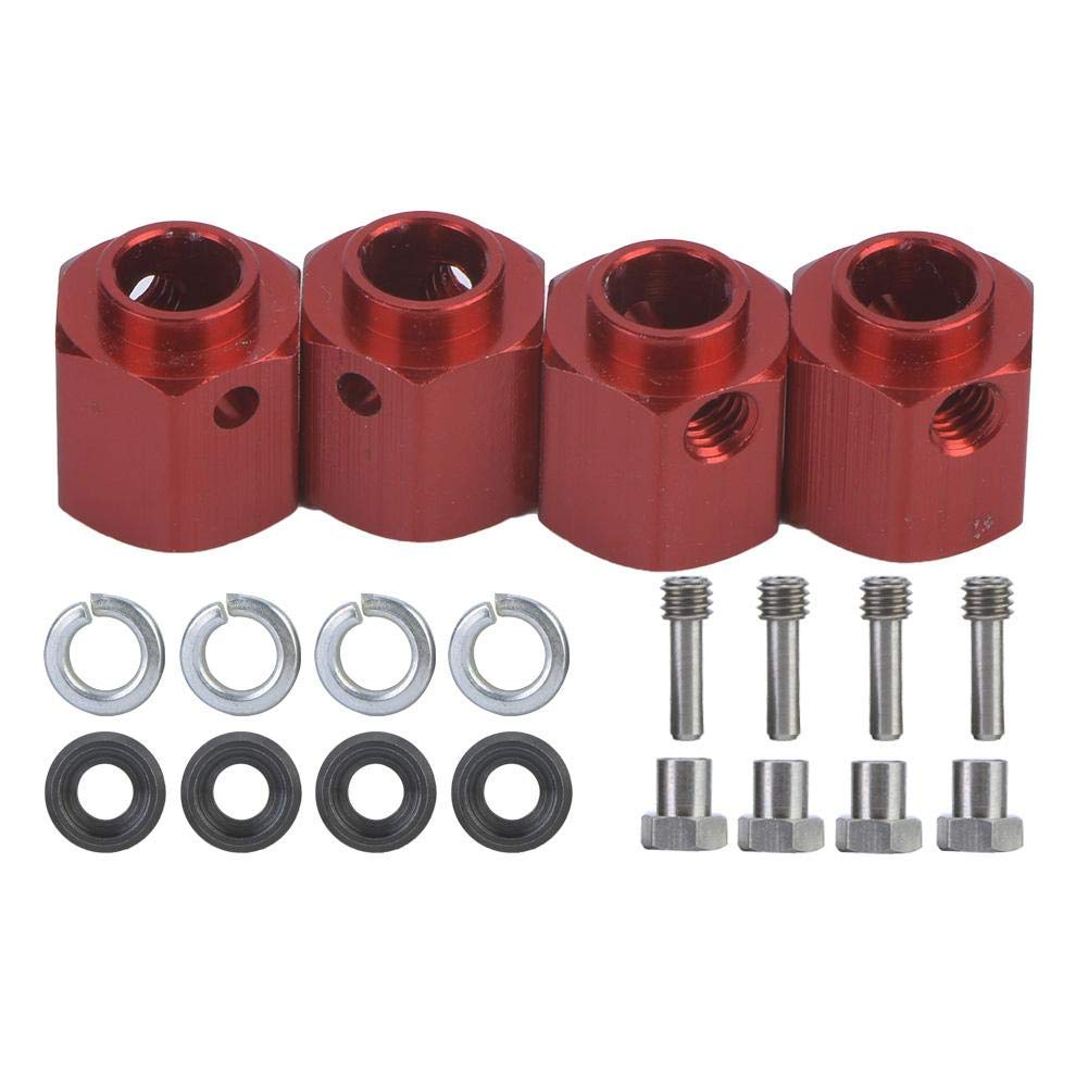 Dilwe 4pcs Metal RC Car Wheel Hub Adapters for 1/10 Scale Models (12mm) - Upgrade Your RC Car Performance for Off-Road Racing and Drifting