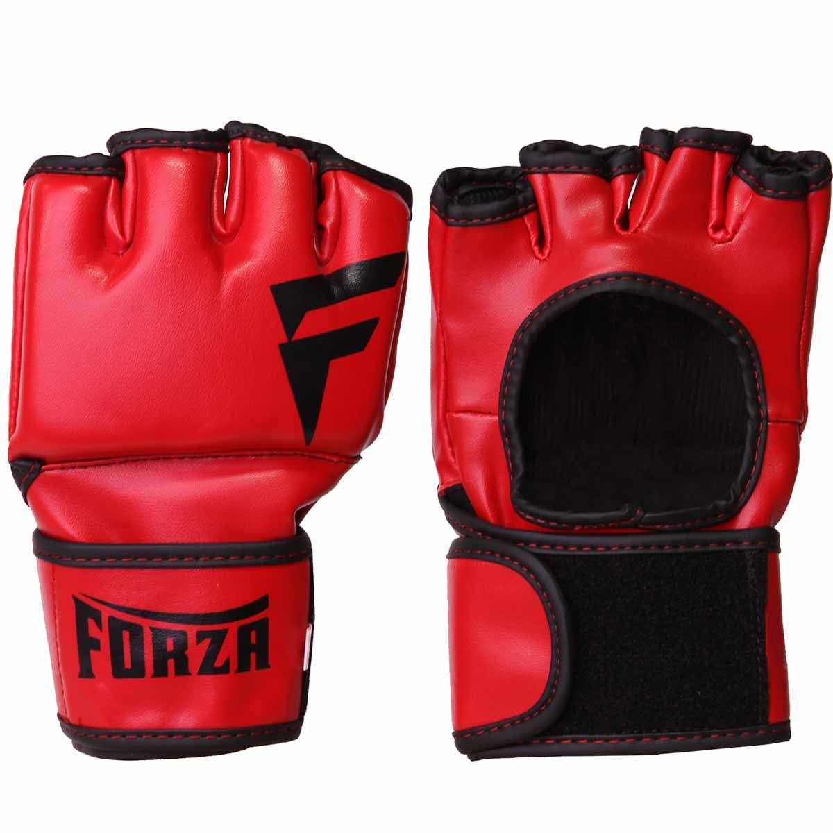 Forza Sports Vinyl Training Gloves - Red/Black - Weightlifting, CrossFit & Gym Workout Gloves for Men & Women - Perfect for Strength Training, Boxing & Fitness