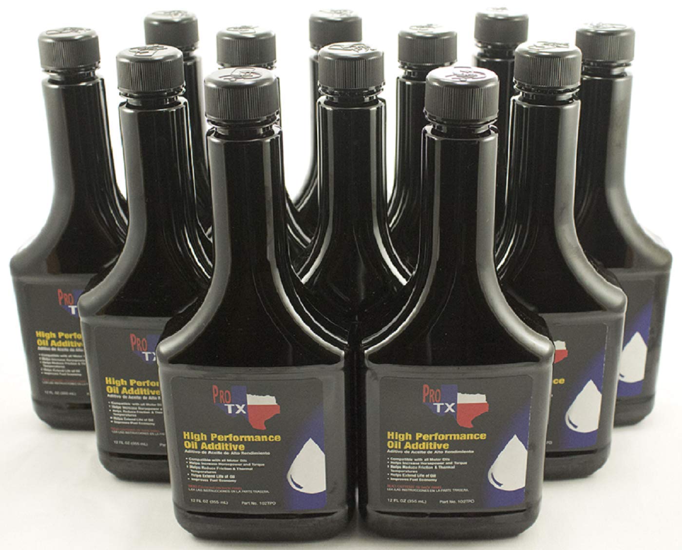 Texas Performance Oil High Performance Oil Additive - 12 FL OZ (12 Bottles) | Engine Protection & Fuel Efficiency Booster for Cars, Trucks & Motorcycles