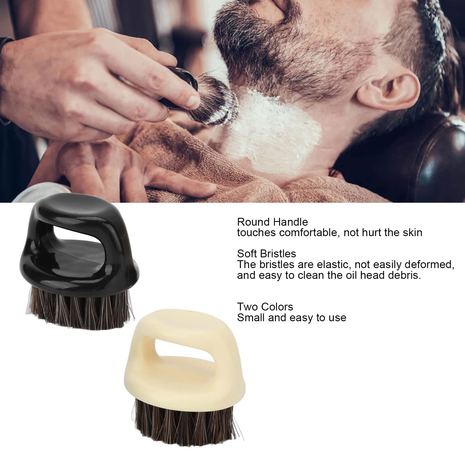 4pcs Men's Knuckle Beard Brush - Soft Bristles for Gentle Exfoliation & Styling, Round Handle for Easy Grip | Perfect for Salon Cleansing, Fast Lathering & Mustache Care | Ideal for Daily Grooming, Beard Maintenance & Styling at Home or On-The-Go