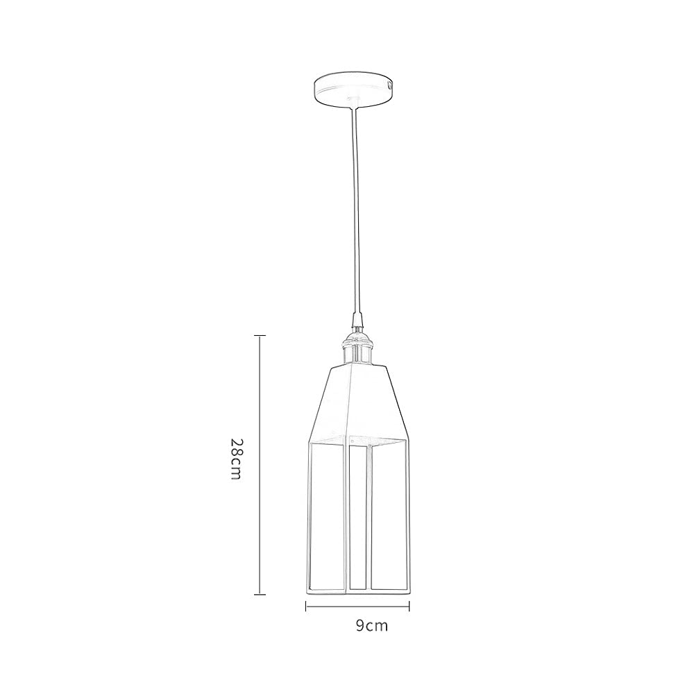 Modern LED Chandelier - Glass Pendant Light with Metal Cage Design, Single Bulb Hanging Ceiling Fixture in Black/White - Perfect for Farmhouse, Entryway, Dining Room, Kitchen Island & Foyer Lighting Decor