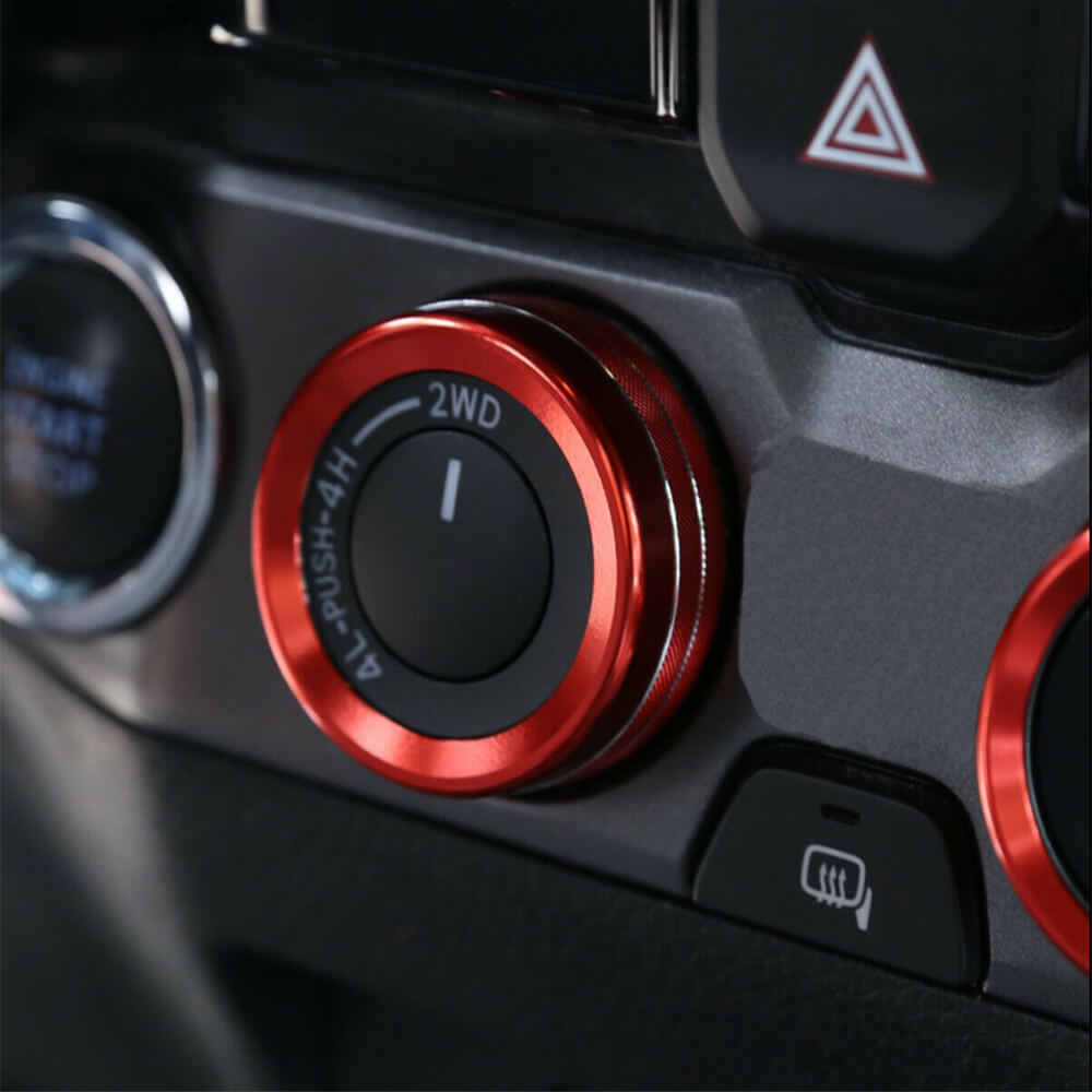 2016-2020 Toyota Tacoma Audio & AC Switch Knob Ring Kit - Premium Dashboard Control Panel Accessories for Enhanced Driving Comfort & Interior Style | Perfect for Off-Road Adventures & Daily Commutes