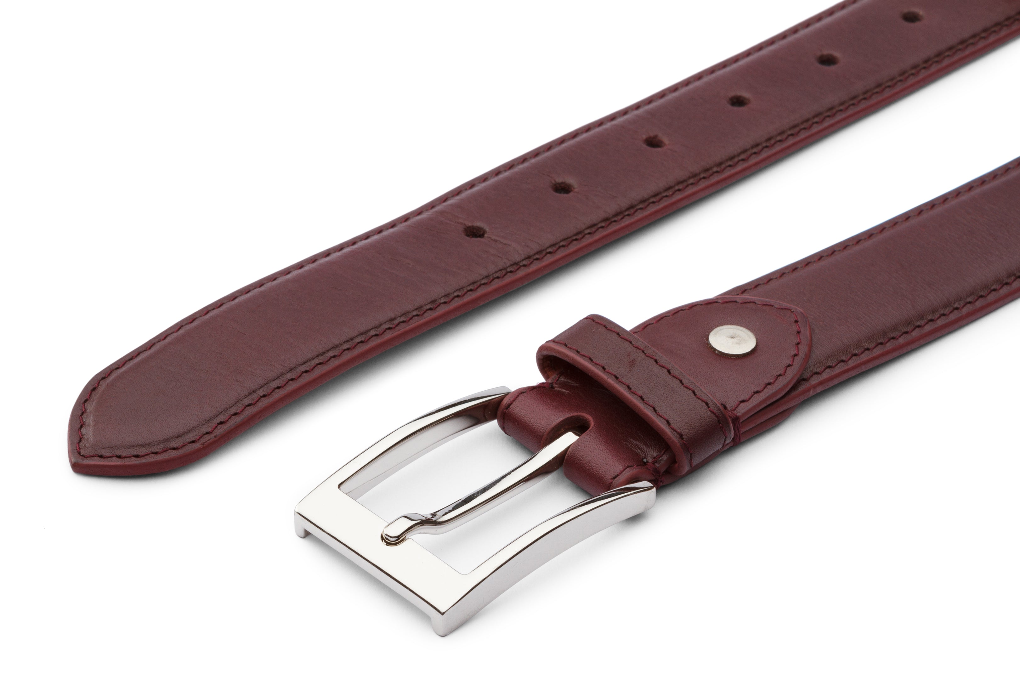 Oxblood Flat Belt for Women & Men - Stylish Vintage Leather Waist Belt - Perfect for Casual Outfits, Jeans, Dresses & Office Wear