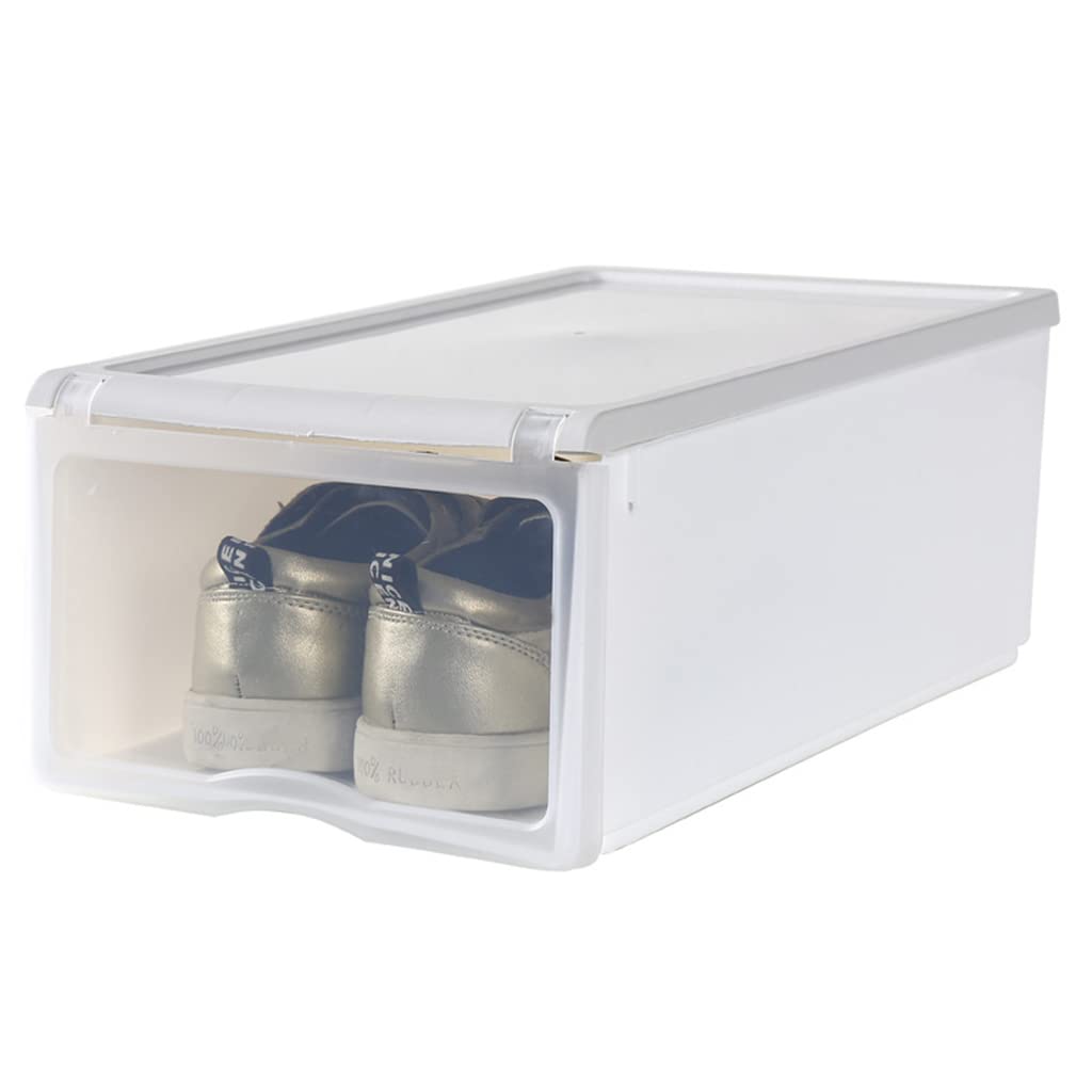 2-Pack Stackable Clear Plastic Shoe Storage Boxes | Clamshell Design Home Organizer for Men & Women | Perfect for Closet, Bedroom, or Entryway Organization