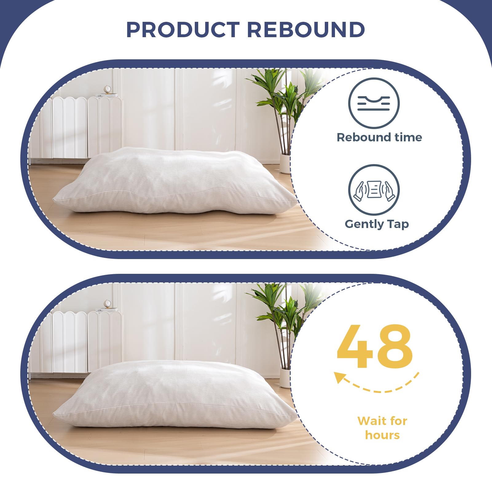 MAXYOYO 3-in-1 Bean Bag Chair - Giant Comfortable Pillow Lounger for Living Room, Bedroom & Dorm - Soft White Microfiber - Perfect for Relaxing, Gaming & Movie Nights
