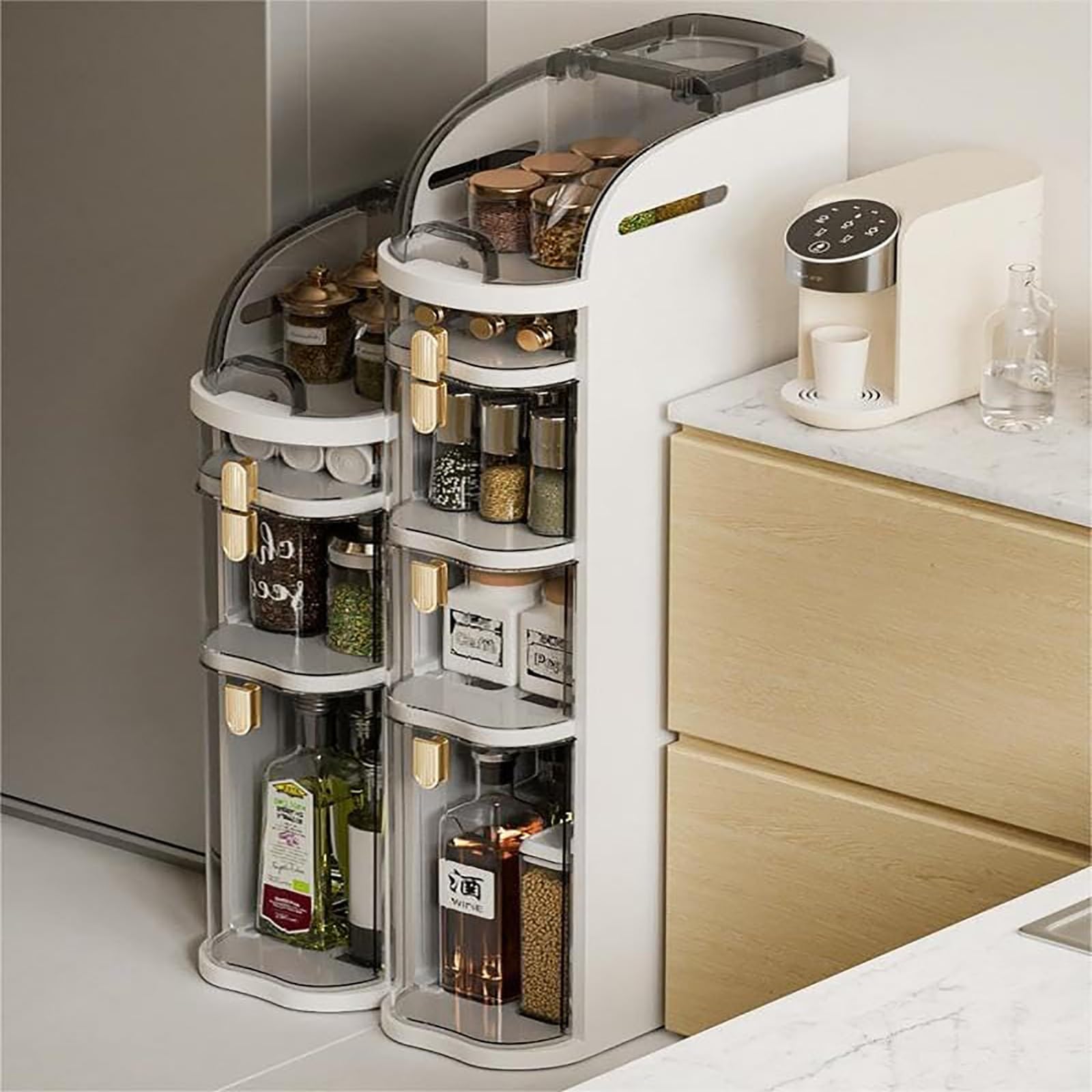 Slim Narrow Storage Cabinet with Drawers - Space-Saving Bathroom Floor Cabinet, Mobile Shelving Unit & Toilet Paper Holder - Plastic Organizer for Kitchen, Bedroom, Laundry Room (2-Tier) - Perfect for Small Spaces, Apartment Living & Bathroom Organization