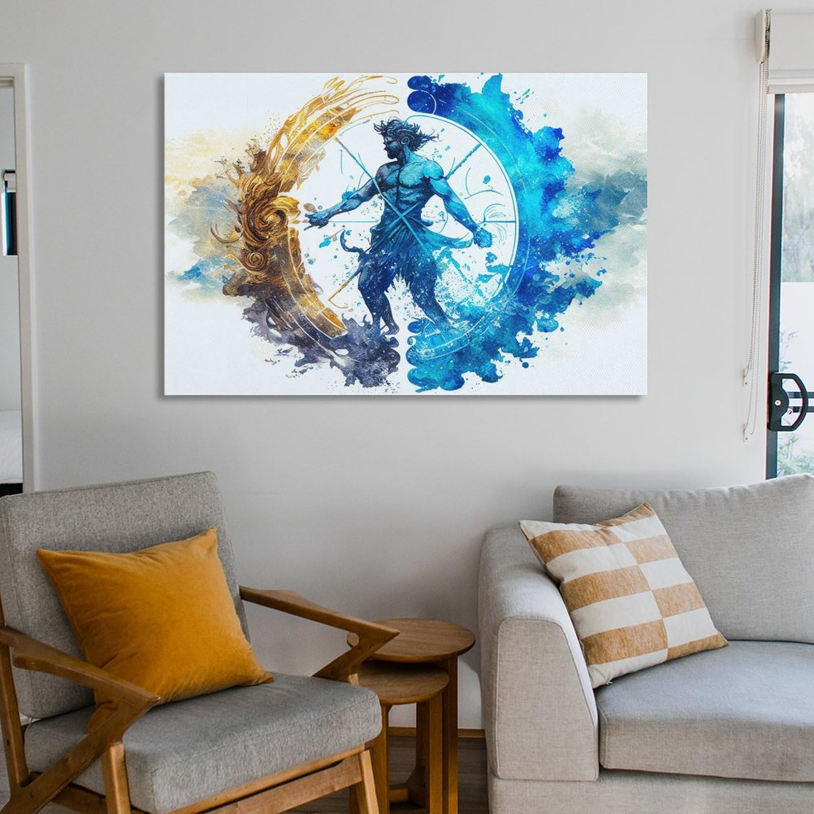 Aquarius Constellation Poster - Zodiac Astrological Wall Art Print for Teen Boys Room Decor, 24x36 Inch (60x90cm) - Perfect for Bedroom, Dorm & Office Space