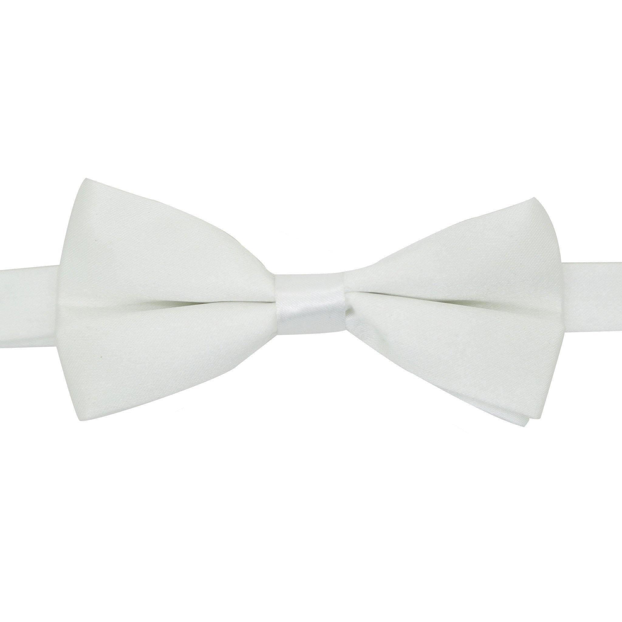 Elegant GIA White Satin Adjustable Bow Tie for Men - Perfect for Weddings, Prom & Formal Events