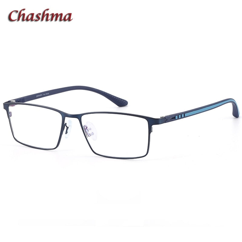 Men's Full Rim Square Alloy Eyeglasses 9386 - Stylish Metal Frame Glasses for Men, Trendy Square Eyewear, Durable Lightweight Alloy Frames - Perfect for Office, Reading & Daily Fashion Accessory