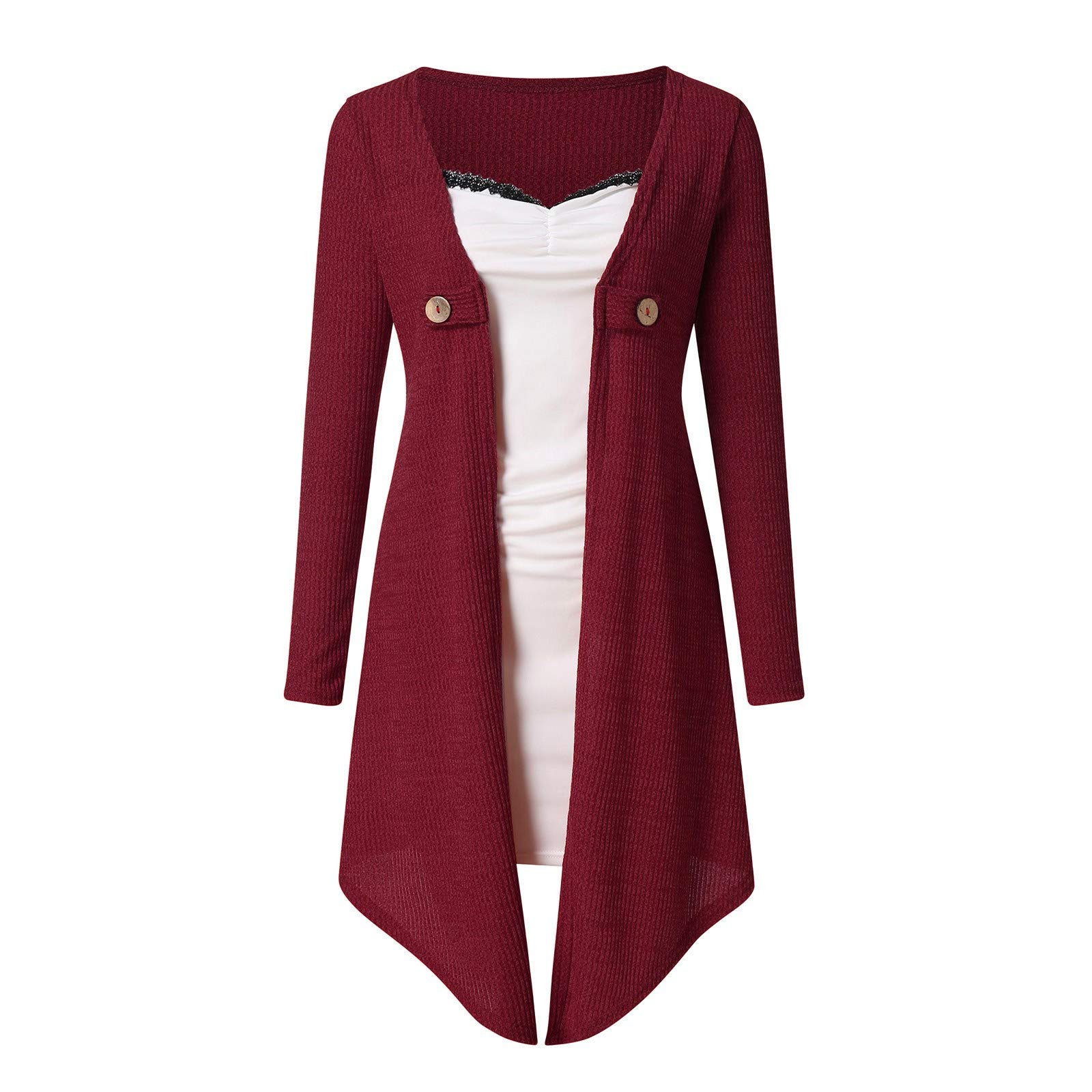 ETHKIA Women's Autumn Long Sleeve Color Block Two-Piece Fake Dress Set | Fall Fashion Outfits for Work, Date Night & Special Occasions