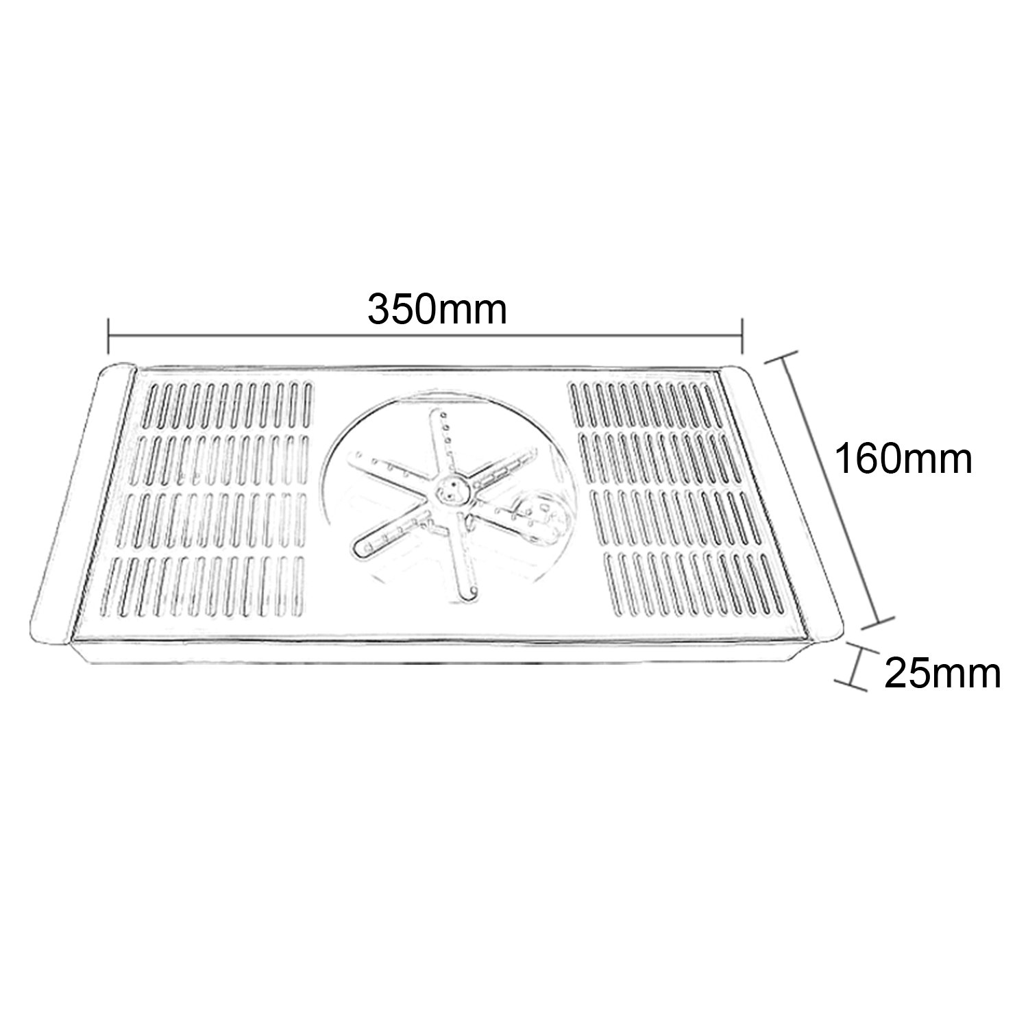 Premium Glass Cleaning Rinser with Side Sprays & Drip Tray - 13.8
