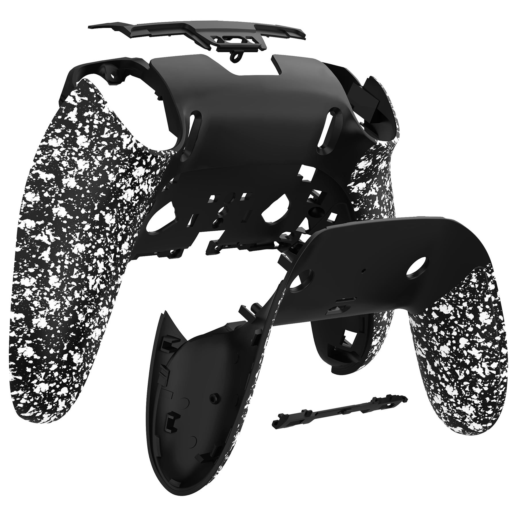 eXtremeRate Custom PS5 Edge Controller Back Housing Shell - Non-Slip 3D Textured White Cover with Improved Grip for Gaming | DIY Replacement Back Case & Clip Shell (Model DYLEGP002) | Perfect for Competitive Gaming & Long Play Sessions