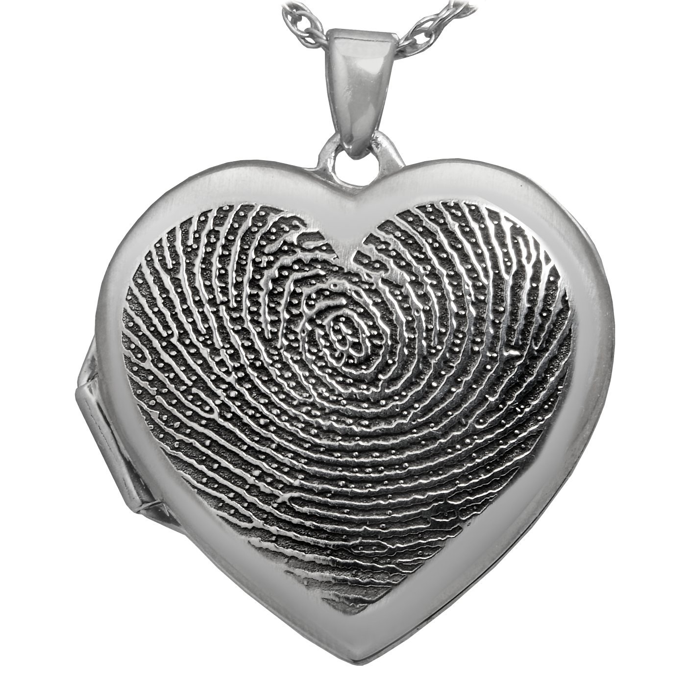 Sterling Silver Heart Photo Locket - Personalized Fingerprint Memorial Jewelry for Loved Ones | Perfect for Remembrance, Gifts & Special Occasions