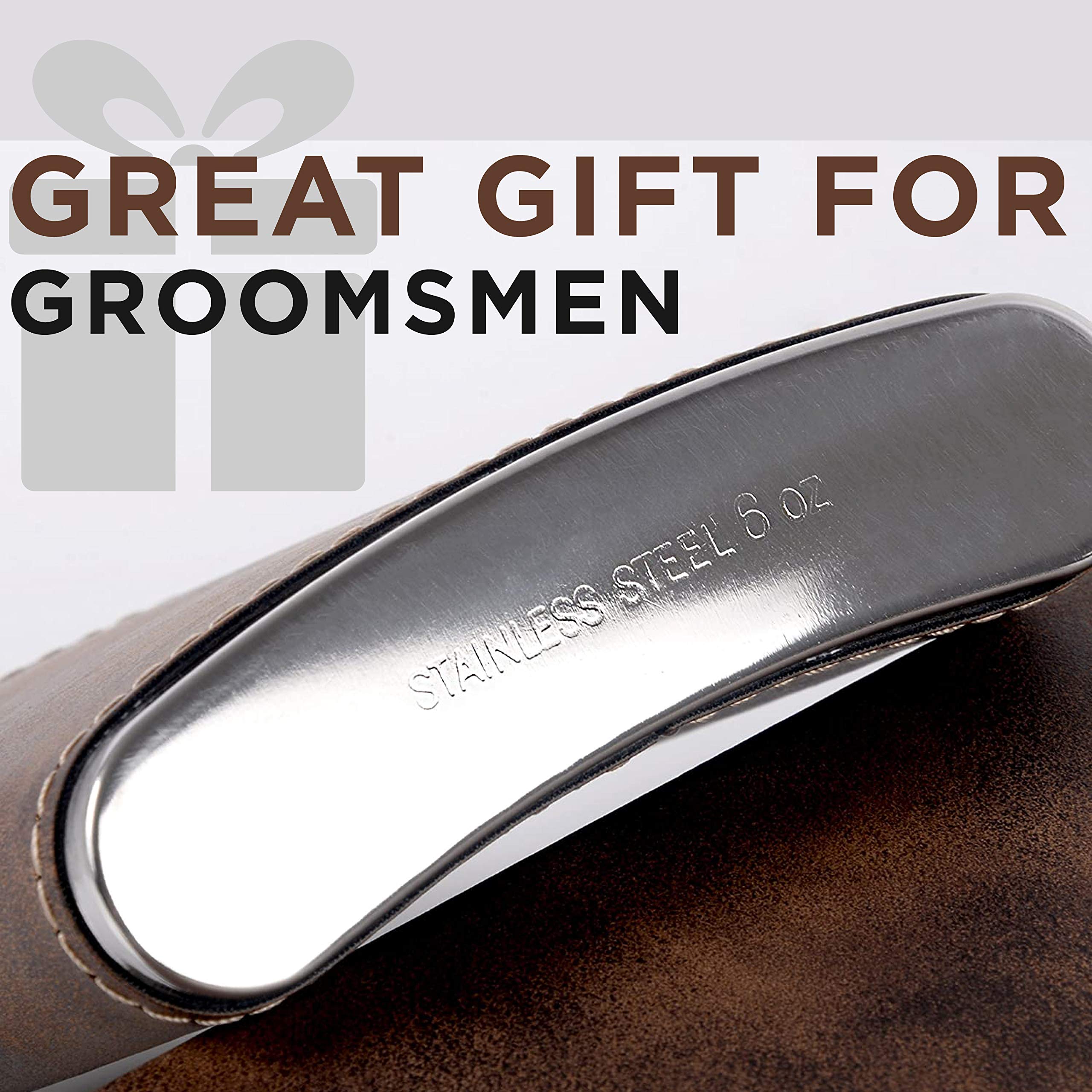 Personalized Groomsmen Flask Gift Set - Set of 3 Custom Engraved 6 oz Hip Flasks with Gift Box & Funnel - Rustic Wedding Gifts for Best Man, Groomsmen & Bachelor Party Team - Perfect for Wedding Proposals, Bridal Party Gifts & Special Occasions