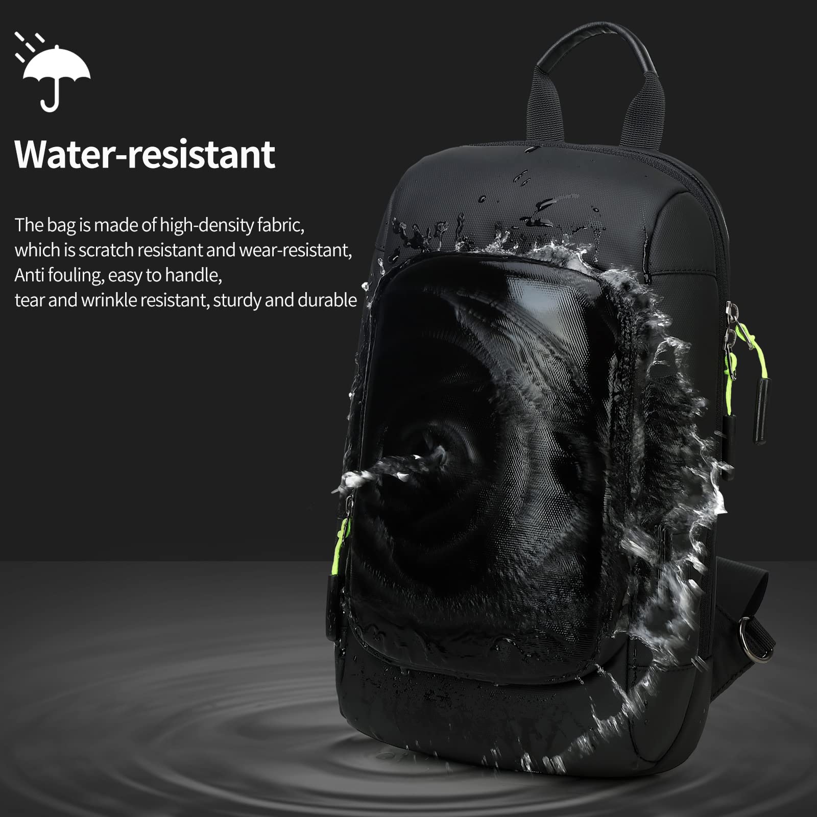 Waterproof Crossbody Sling Bag for Men with USB Charging Port - Lightweight Casual Daypack for Travel, Hiking & Daily Commute