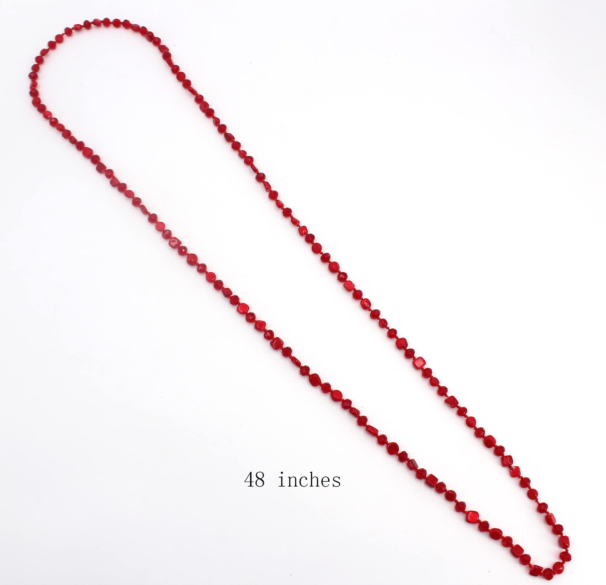 Long Shell Crystal Bead Necklace for Women - 48