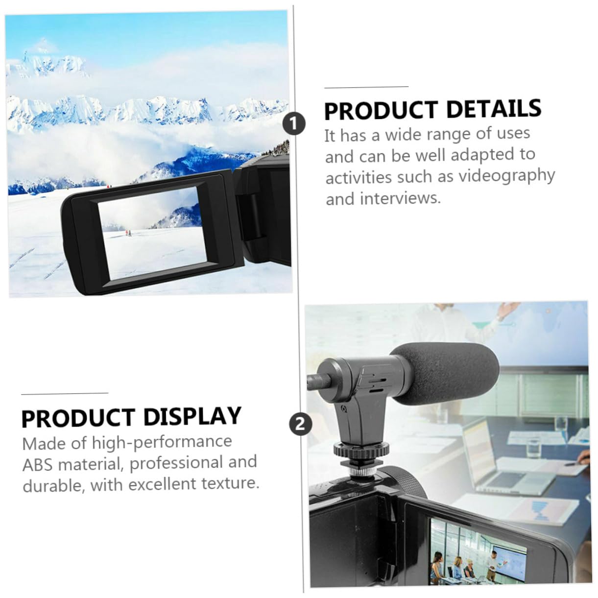 Abaodam Professional Digital Video Camera with Microphone - 1080P HD DVR Camcorder for Vlogging, Travel, and Home Security Recording