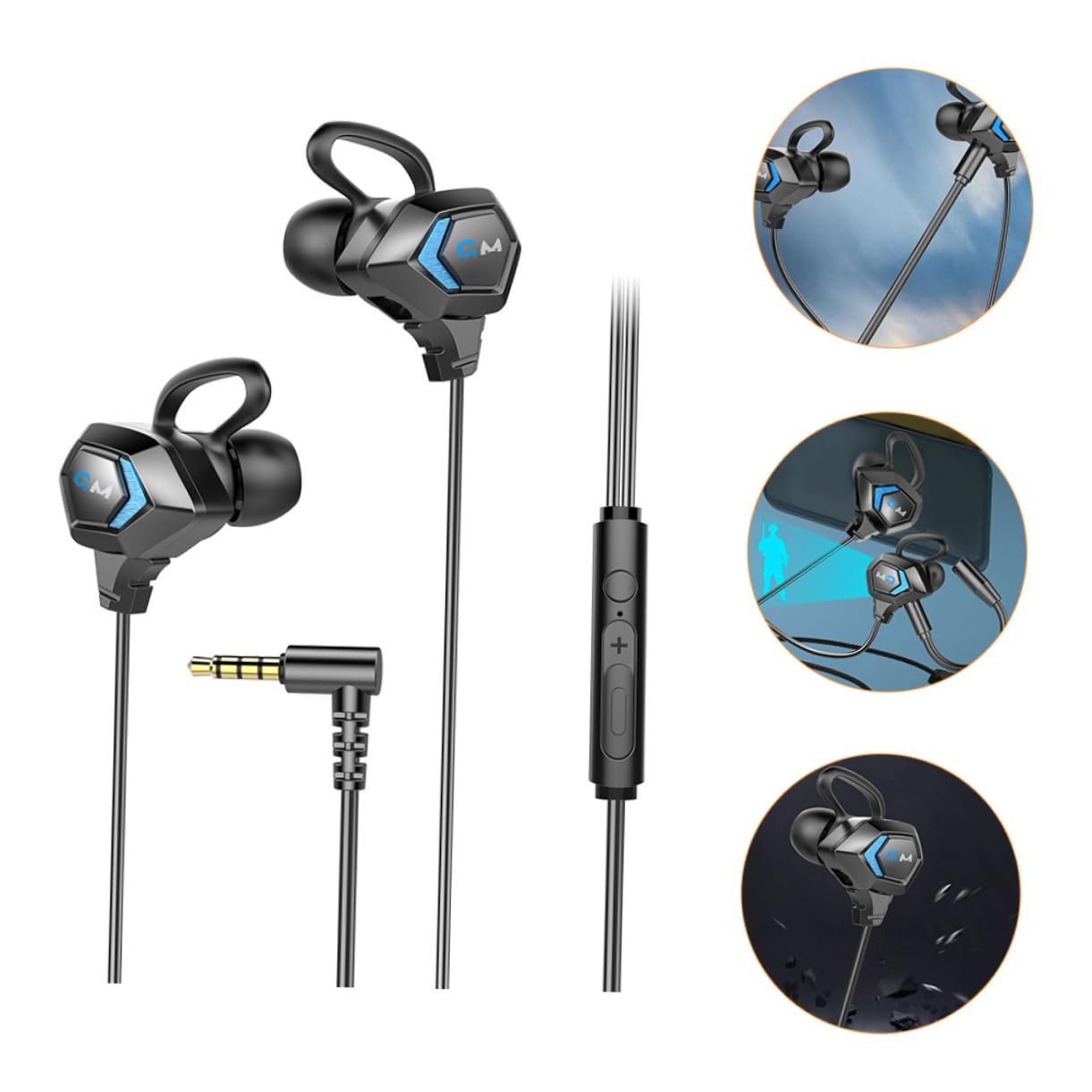 **Homoyoyo Wired Gaming Headset with Microphone - Noise Isolating In-Ear Earphones for PC, Mobile, Laptop - Perfect for Gaming, Workouts, Gym & E-Sports**