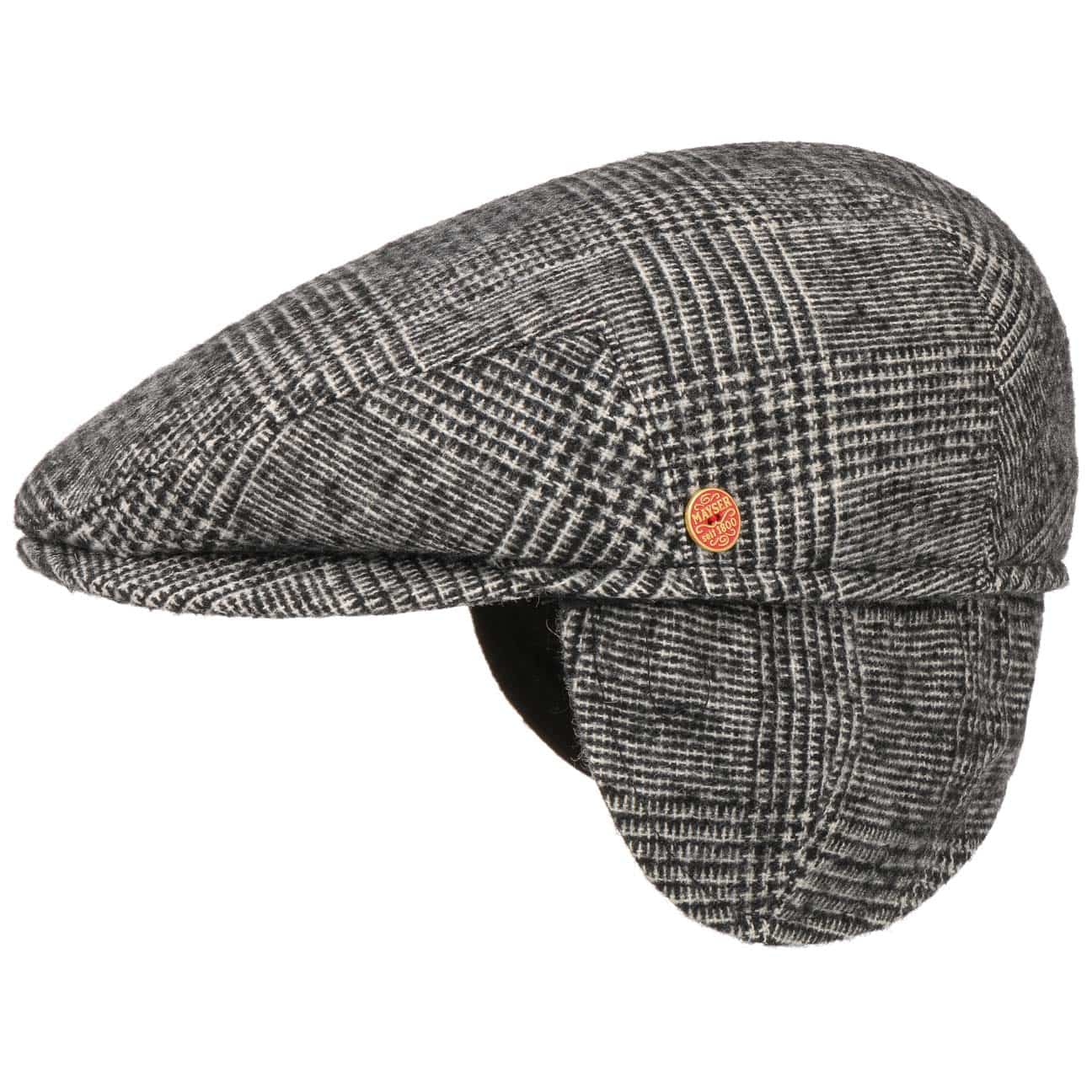 Stylish Merlino Flat Cap with Ear Flaps by Mayser - Winter Wool Hat for Men - Perfect for Outdoor Activities, Hiking & Cold Weather Protection