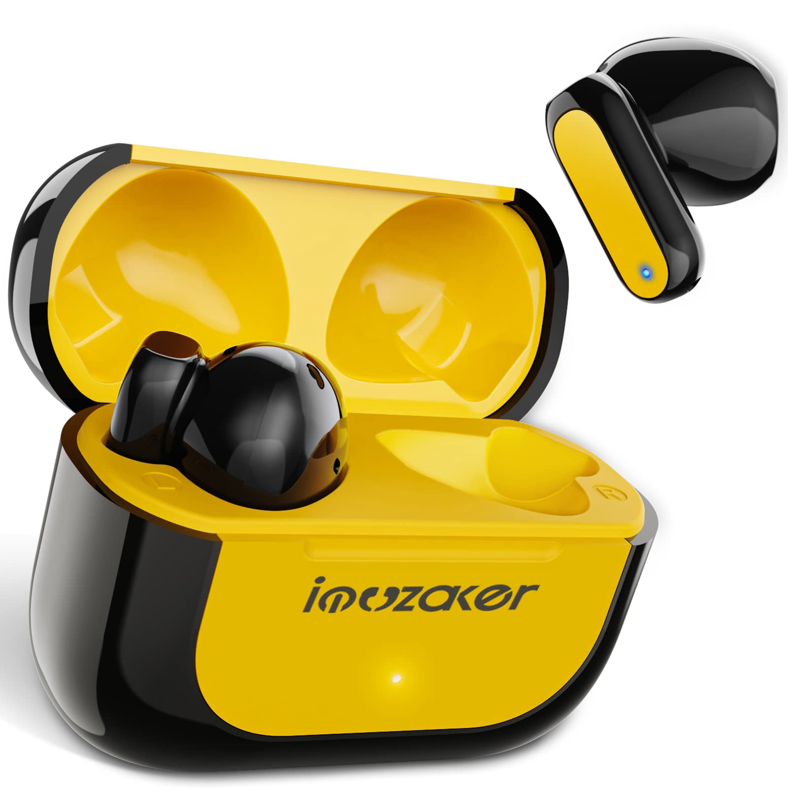 Imuzaker True Wireless Earbuds Bluetooth 5.0 Headphones with Touch Control, Noise Cancelling & ENC, Deep Bass, Lightweight Design - Perfect for Running, Gym Workouts & Travel