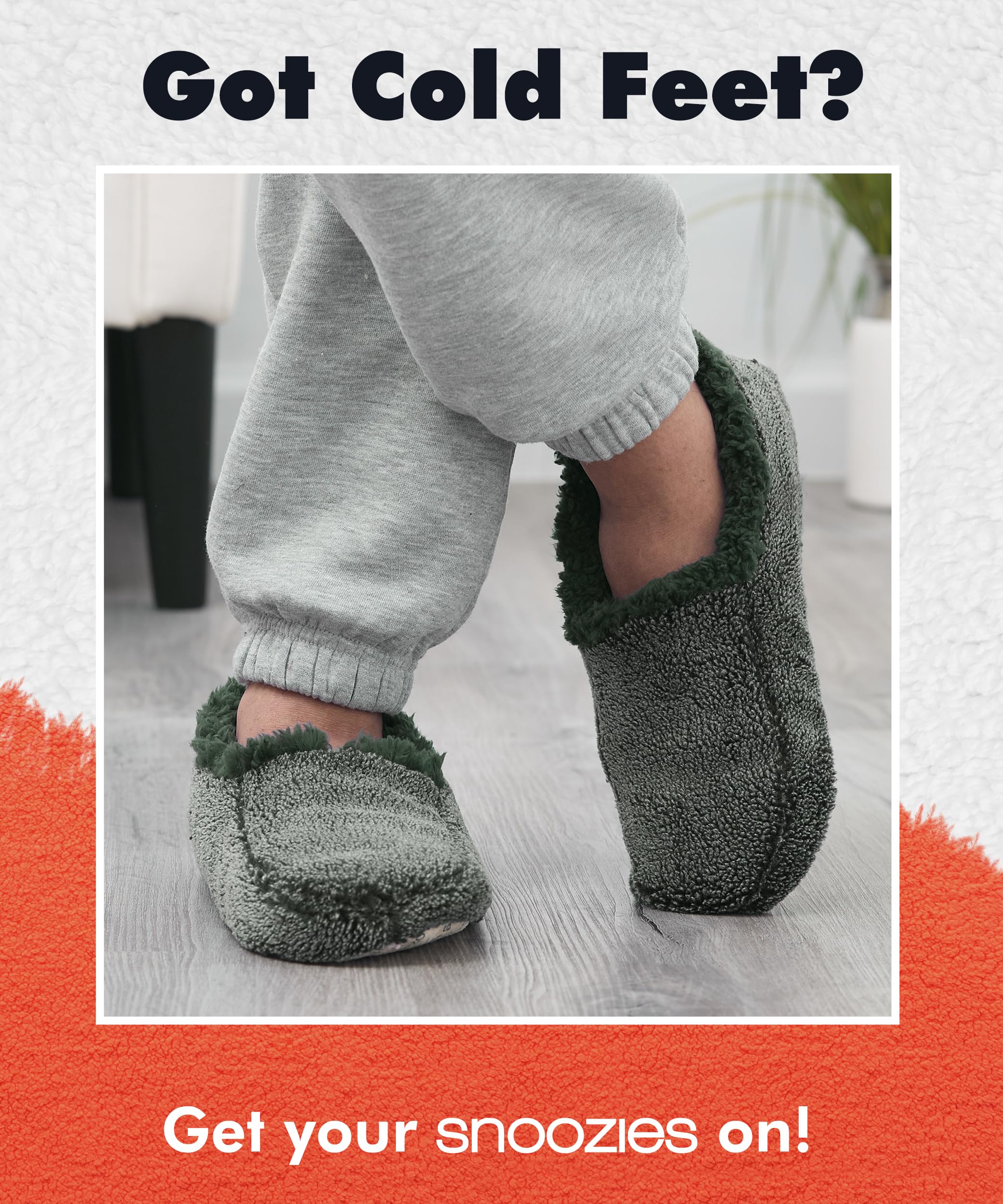 Snoozies Men's Two-Tone Fleece Lined Slippers - Ultra Soft & Comfortable House Shoes for Men - Cozy Indoor/Outdoor Winter Slippers for Home, Office & Relaxation