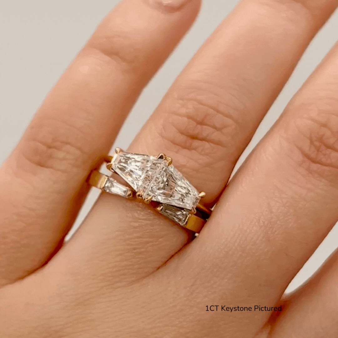 Double Keystone Ring for Women - Elegant Stackable Gold & Silver Rings Set - Perfect for Everyday Wear, Gifts & Special Occasions