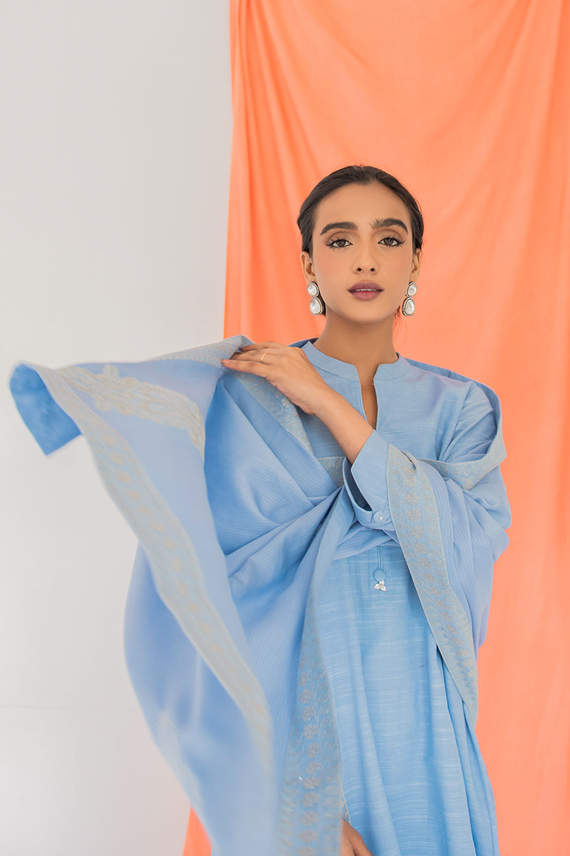 Stylish INSIGNIA BLUE 2-Piece Set (Shirt & Dupatta) for Women - Perfect for Weddings, Parties & Festive Occasions