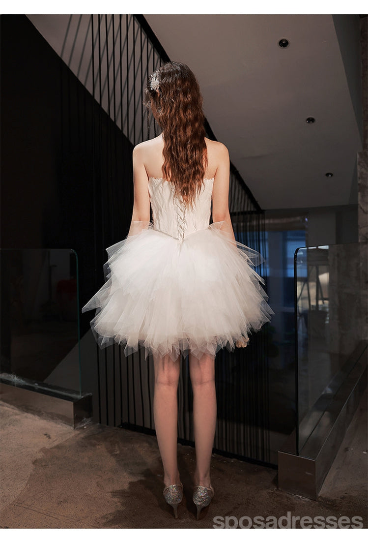 Off White Sweetheart Short Homecoming Dresses - Affordable Short Prom Dresses for Teens (Style CM888) | Perfect for School Dances, Parties & Special Occasions