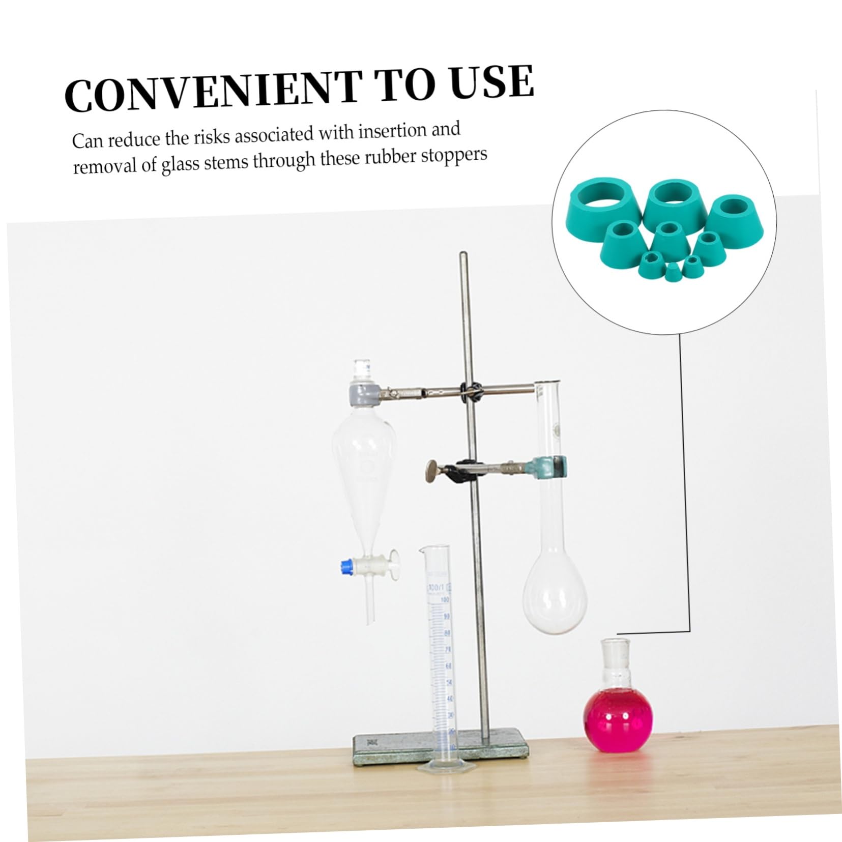 8pcs Funnel Flask Cones Set with Filter Adapter & Tapered Collar - Premium Lab Glassware for Efficient Chemistry Experiments & Scientific Research