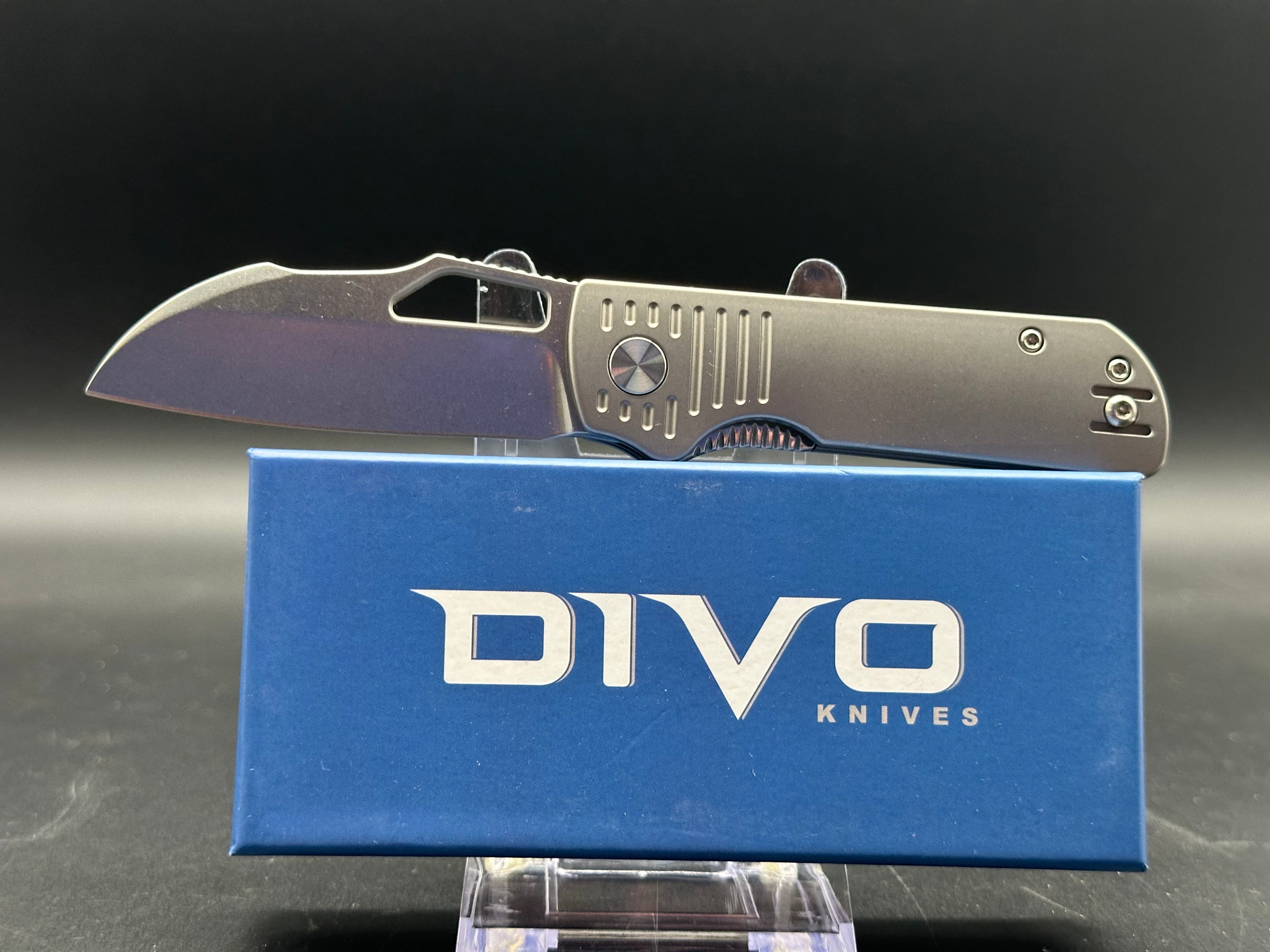 Premium Pony Stout Folding Knife - Beadblasted Stonewashed Titanium Handle & S90V Steel Blade - Perfect for EDC, Camping, Hunting and Outdoor Survival