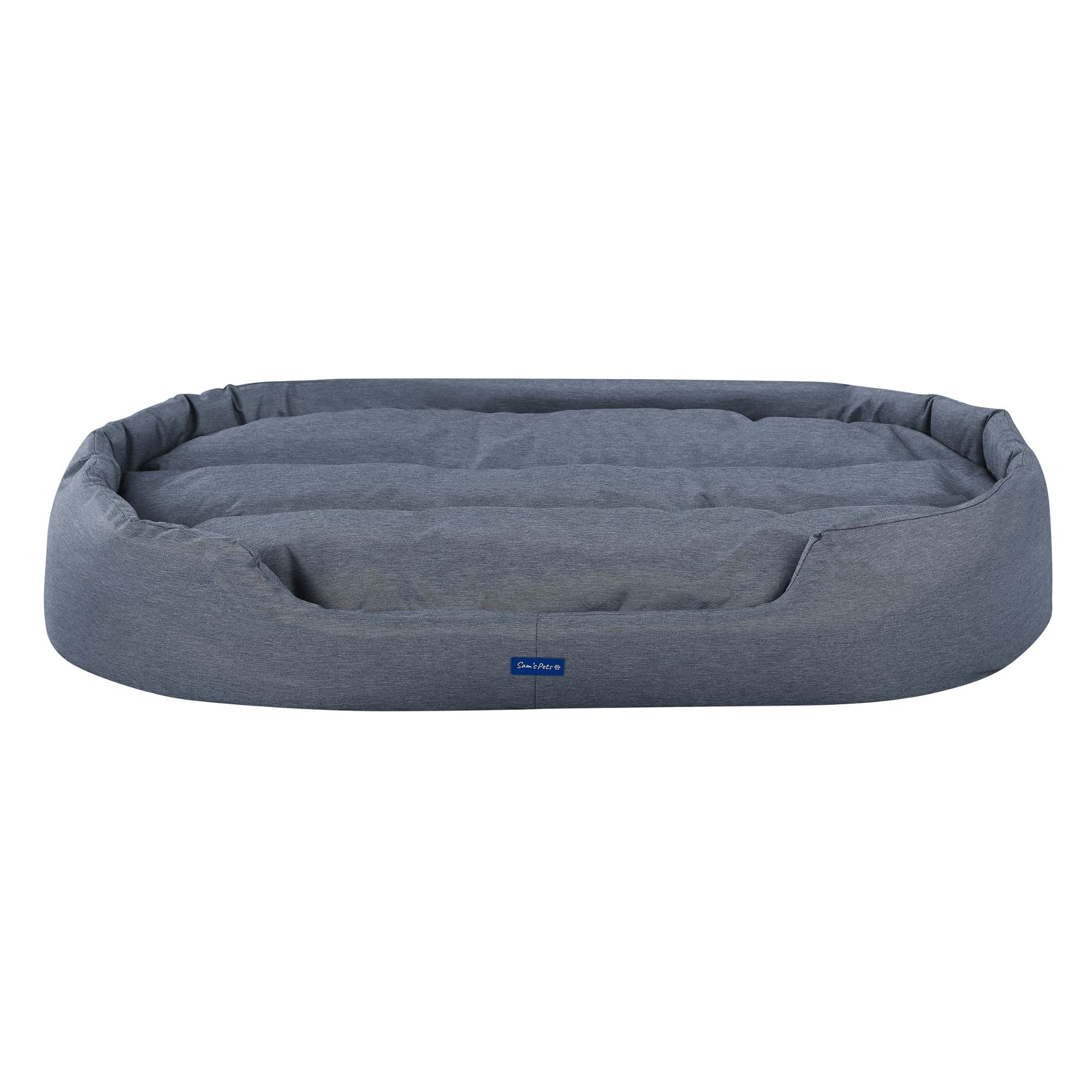 **Sam's Pets Missy Round Orthopedic Dog Bed - Extra Large, Non-Slip, Soft & Washable Navy Blue Pet Bed for Comfort & Support | Perfect for Large Dogs, Bedroom, Living Room, or Kennel Use**
