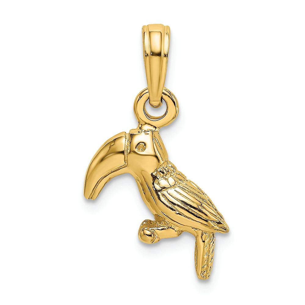 FJC Finejewelers 14k Yellow Gold 3D Toucan Bird Charm Pendant - Exquisite Handcrafted Jewelry for Women, Perfect Gift for Birthday, Anniversary & Special Occasions