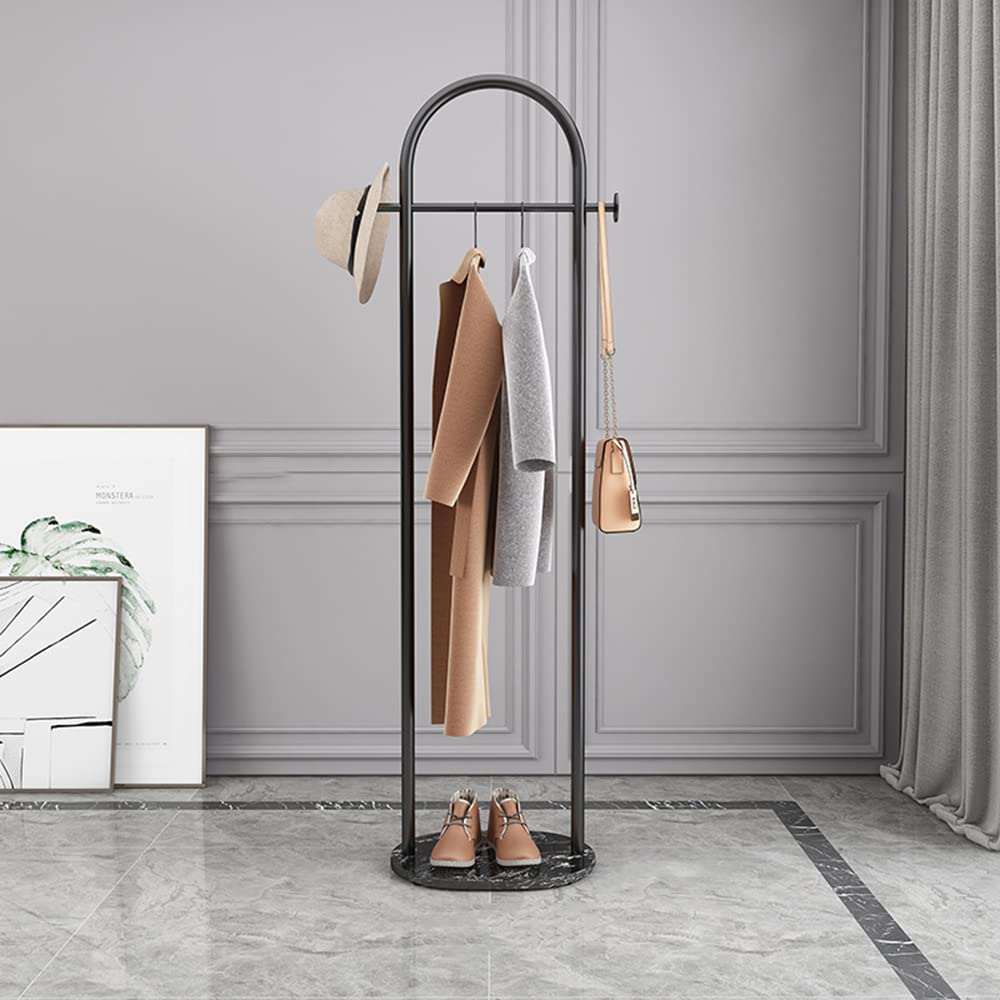 Heavy Duty Metal Garment Rack - Modern Simple Clothing Rack with Single Rod, Floor Standing Hanger for Retail Display & Home Organization | Perfect for Bedroom, Office, Hallway & Closet Storage