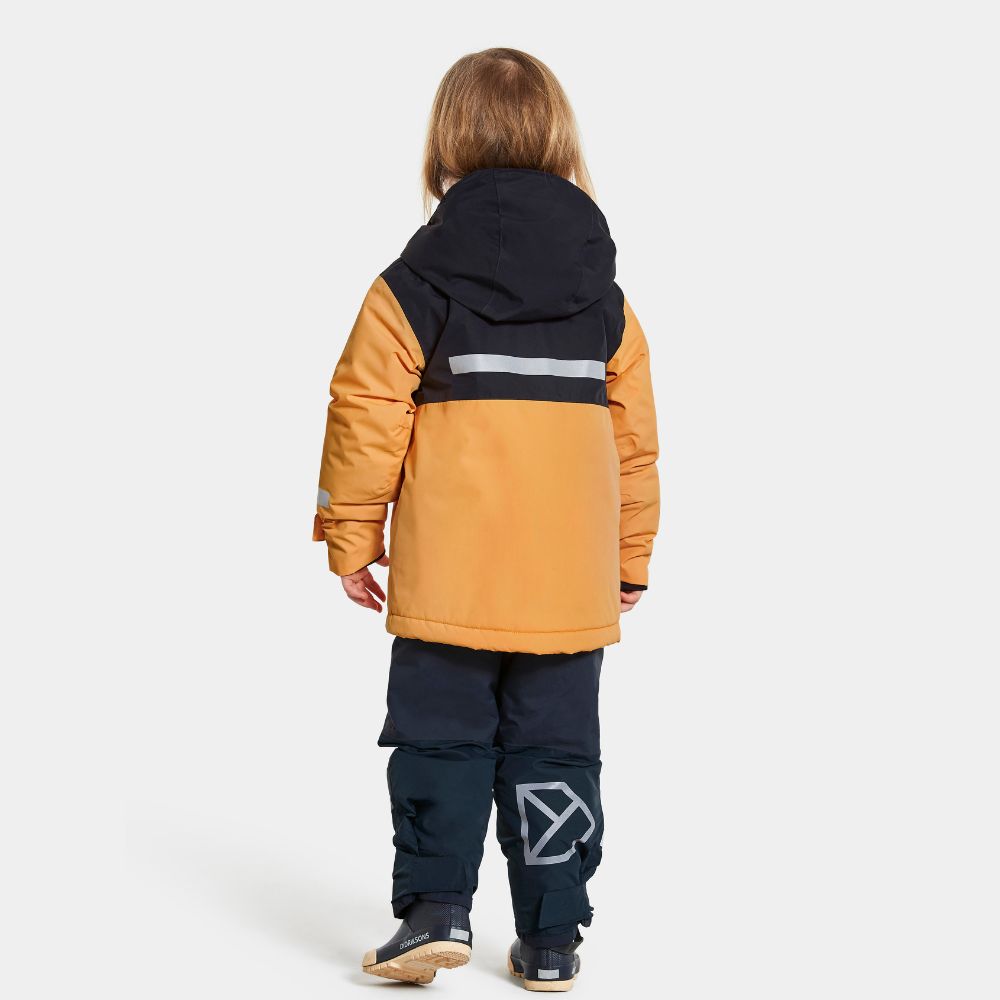 Didriksons Skare Kids Ski Jacket & Pants Set - Waterproof Winter Snowsuit for Boys & Girls, Insulated Fire Yellow Ski Outfit for Cold Weather - Perfect for Skiing, Snowboarding & Outdoor Winter Activities