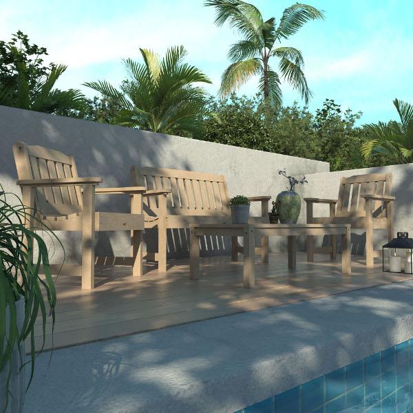 Lehigh 5-Piece Outdoor Garden Conversation Set - Patio Furniture with Cushions for Backyard, Deck, or Poolside Relaxation