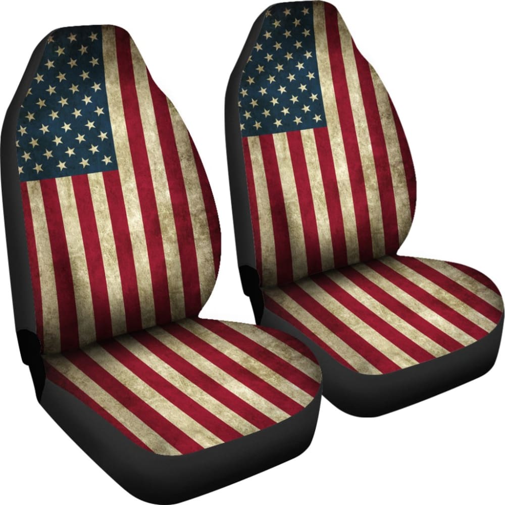 American Flag Car Seat Covers - Patriotic USA Design for Trucks & SUVs - Durable Front Seat Protectors for Road Trips & 4th of July Decor