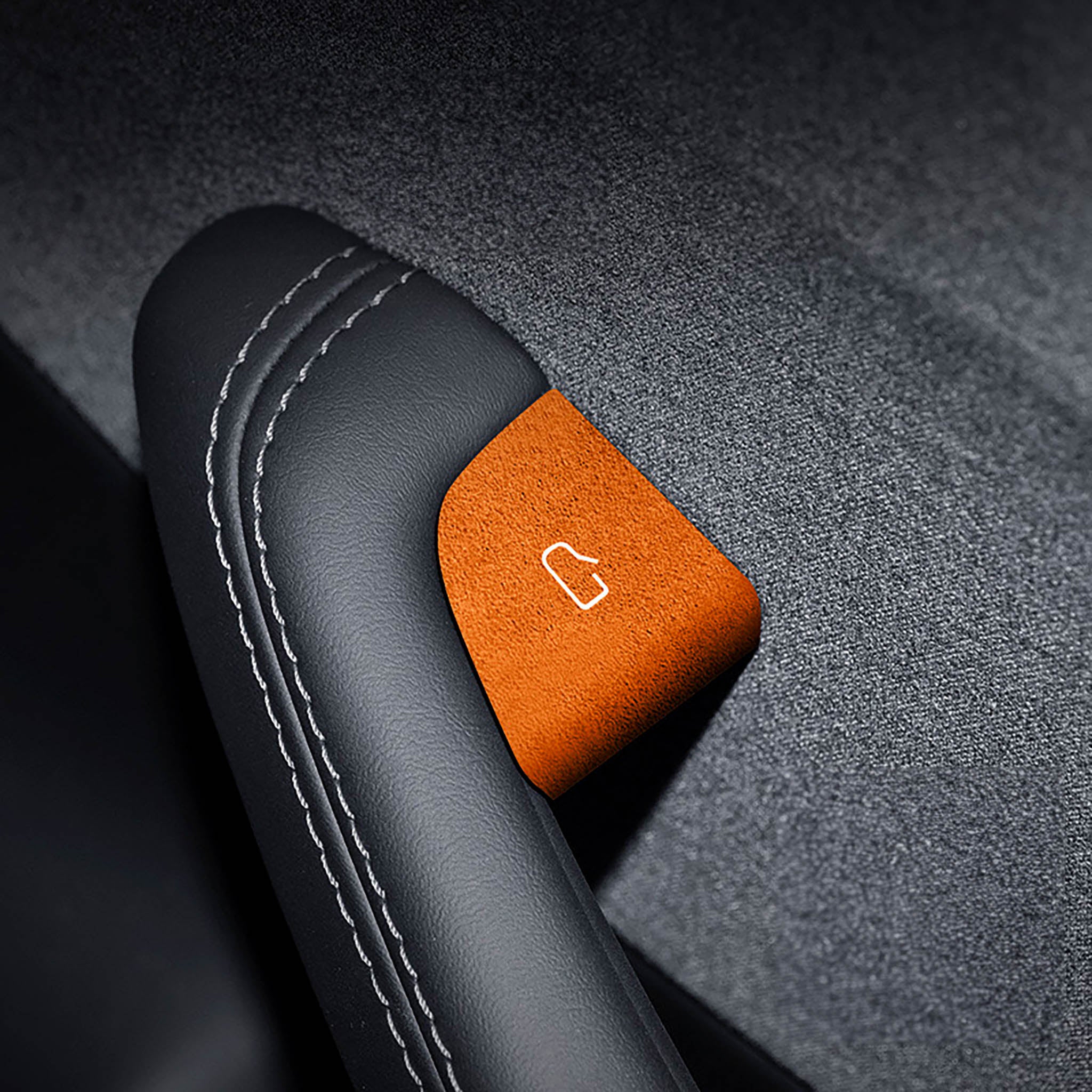 Premium Tesla Alcantara Door Button Wrap Sticker - Compatible with 2024+ Model 3 & 2025+ Model Y - Luxury Interior Upgrade for Enhanced Driving Experience