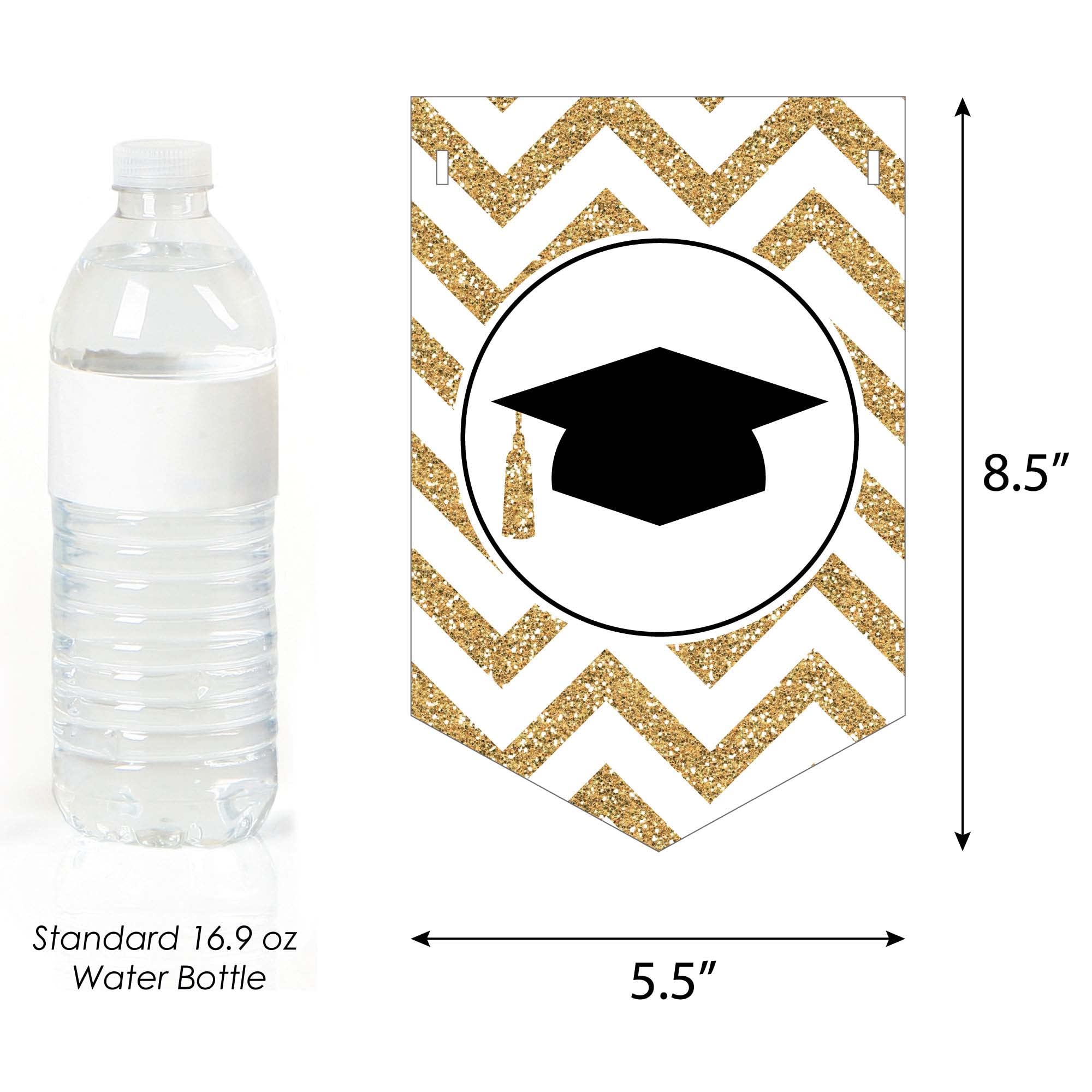 Big Dot of Happiness Gold Graduation Bunting Banner - 2025 Graduation Party Decorations & Congrats Grad Sign - Perfect for Graduation Ceremonies, School Parties & Photo Backdrops