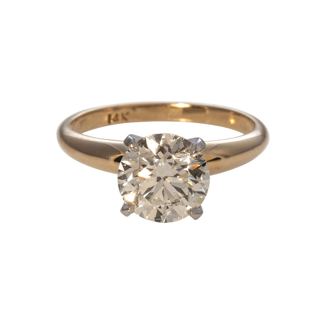 2 Carat J SI1 Round Diamond Solitaire 14K Gold Engagement Ring for Women - Perfect Proposal, Wedding & Anniversary Jewelry Gift