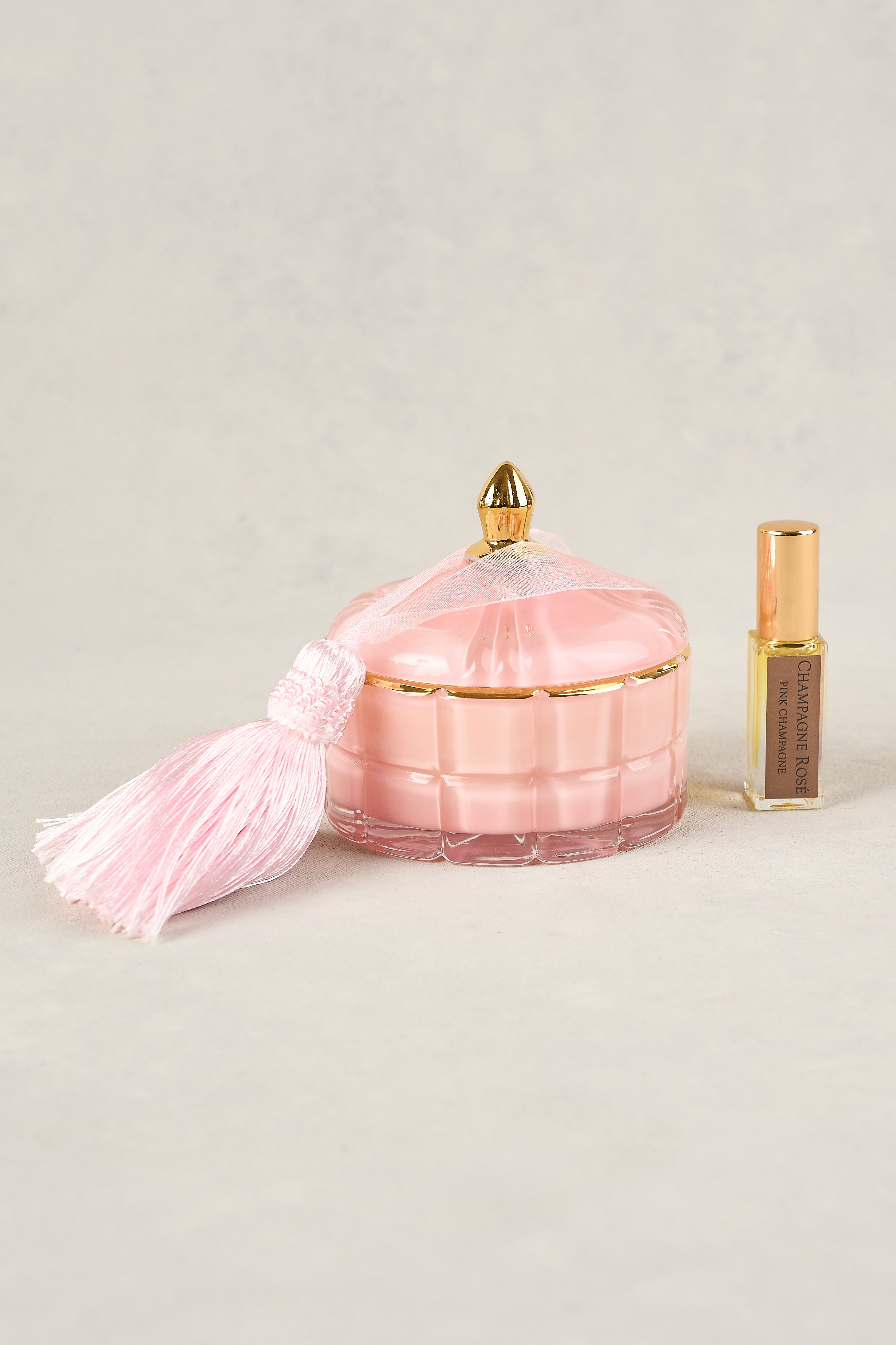 Cote Noire Pink Art Deco Scented Candle - Luxury Home Decor for Living Room, Bedroom & Bathroom | Romantic Gift for Women | Vanilla & Floral Fragrance