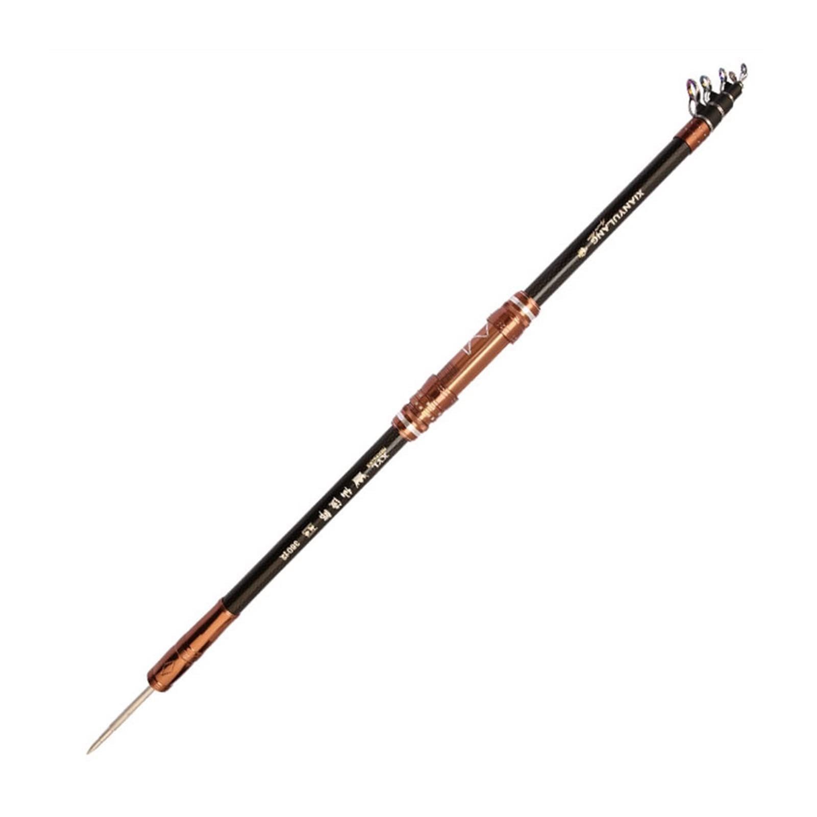 Carbon Fiber Telescopic Fishing Rod 2.1-4.5m | Portable Spinning Fishing Pole for Saltwater & Freshwater | Lightweight Travel Rod for Beach, Boat & Shore Fishing (White, 2.7m)