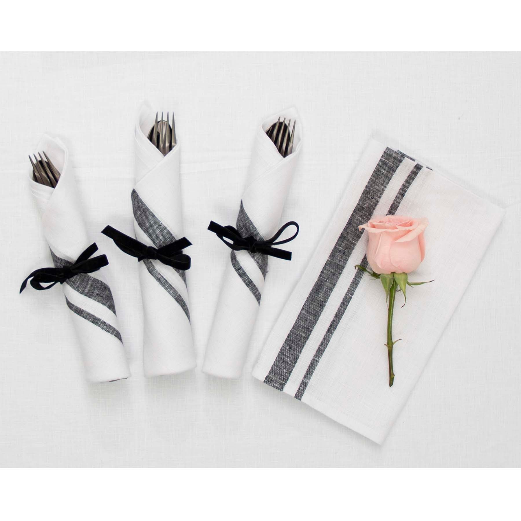 Natural and White French Stripe