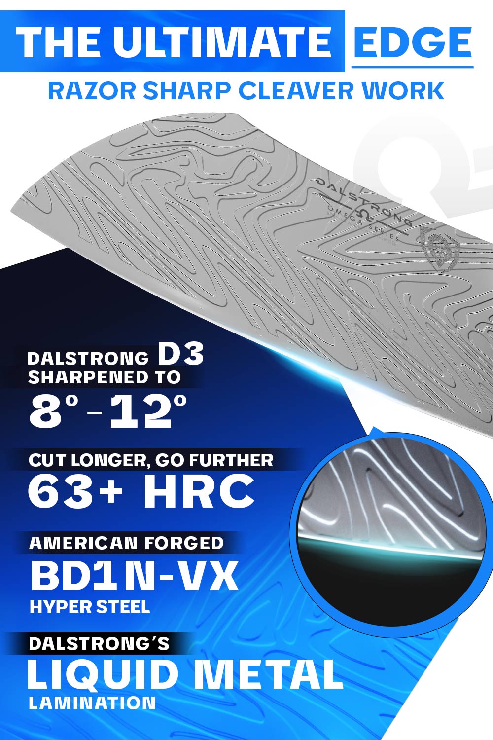Dalstrong Omega Series 7-Inch Cleaver Knife - High Carbon German Steel, Razor Sharp Blade for Professional Chefs & Home Cooking | Perfect for Meat, Vegetables & Asian Cuisine