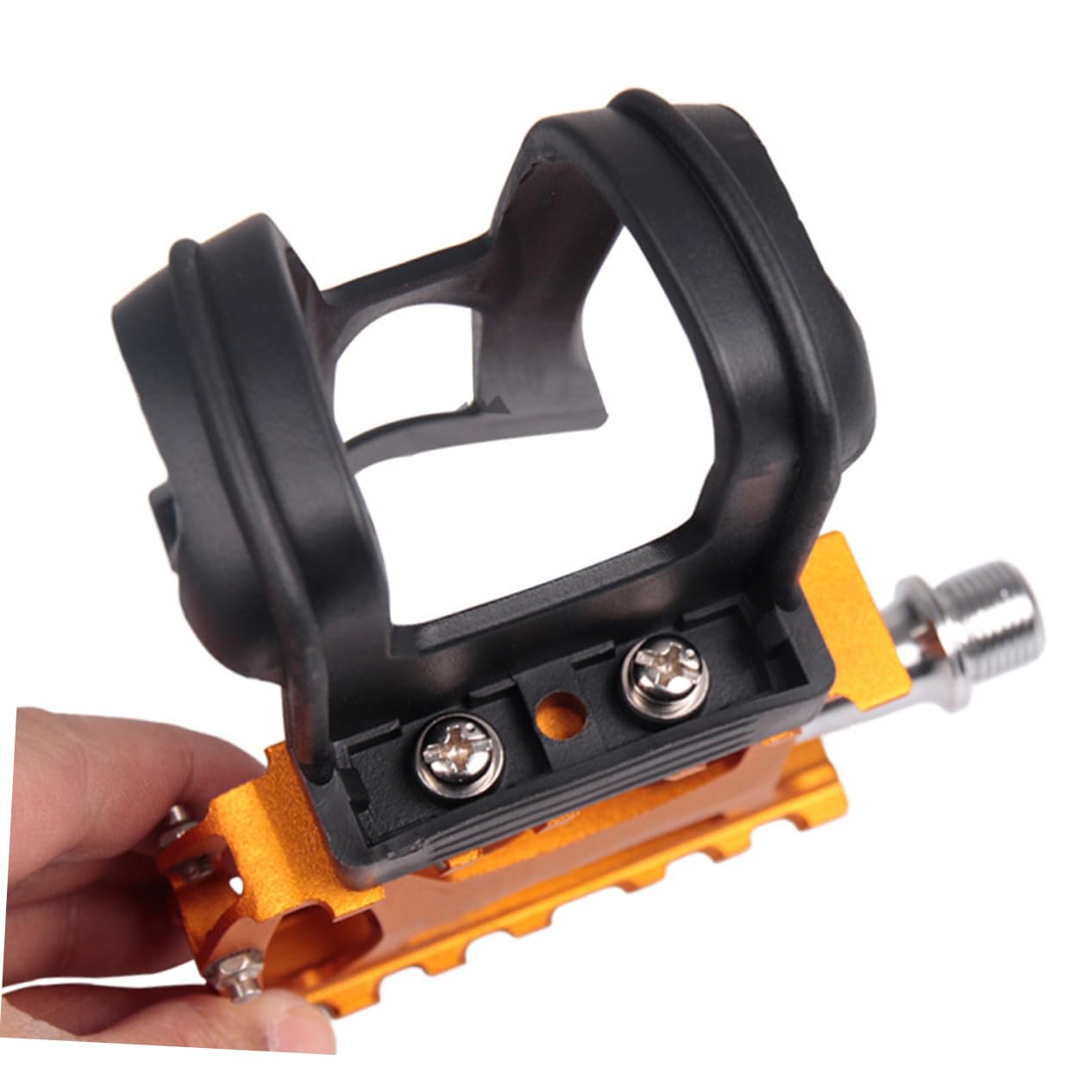 1 Pair Road Bike Clip Pedals - Lightweight Cycling Toe Clips for Secure Foot Lock - Perfect for Road Biking, Commuting & Indoor Cycling Training