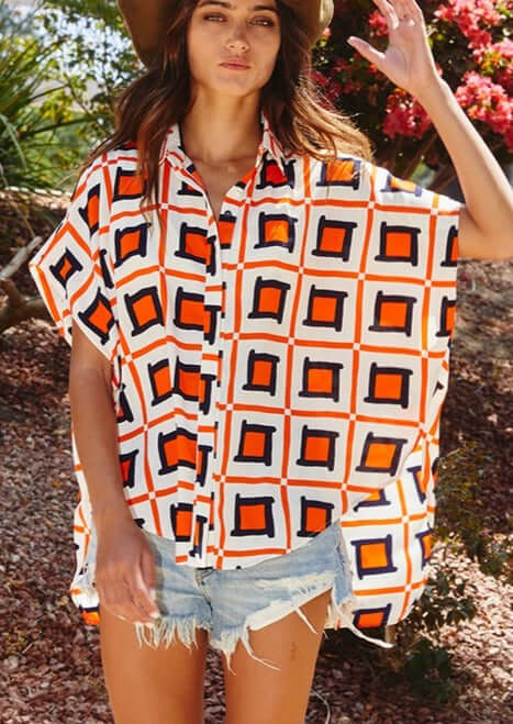 Stylish Printed Button Down Shirt for Women - Casual & Office Wear | Perfect for Work, Dates & Everyday Outfits