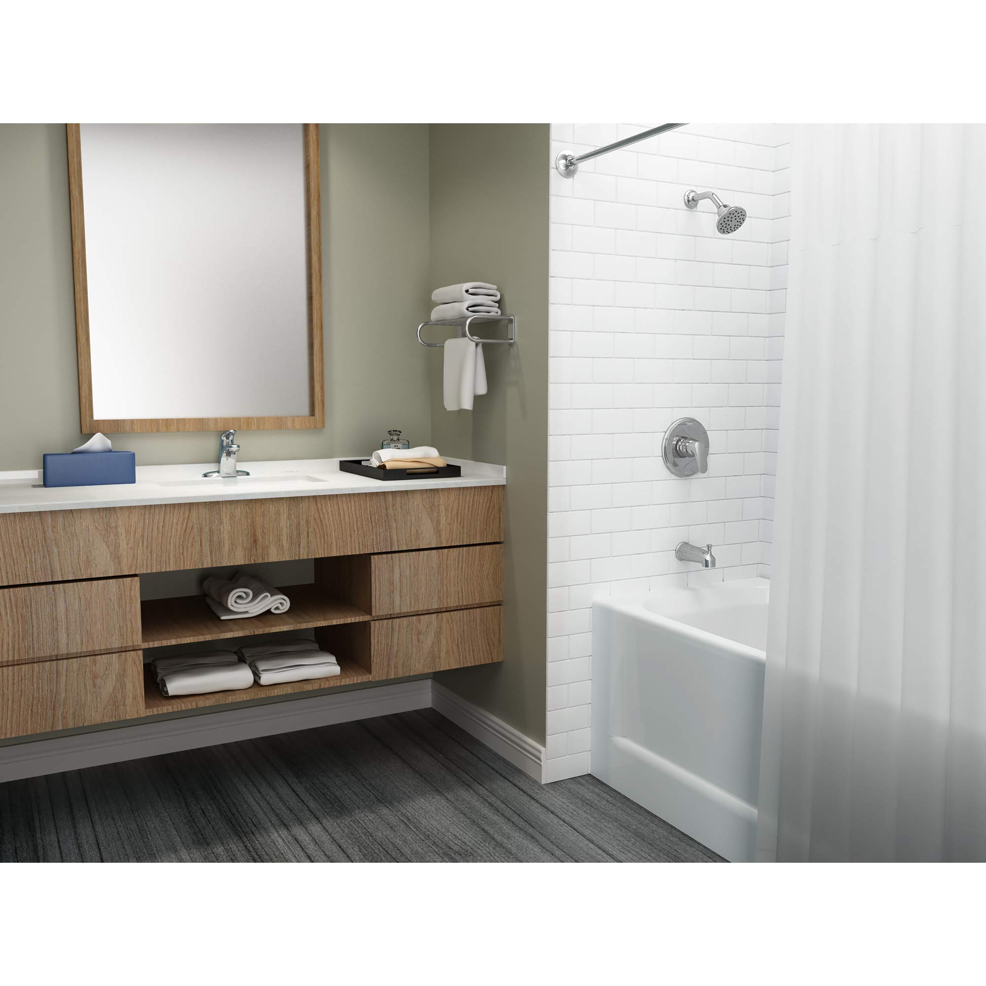 American Standard 7075005.002 Colony Pro SL Centerset Bathroom Faucet with Drain - Polished Chrome Finish for Modern Vanities and Powder Rooms