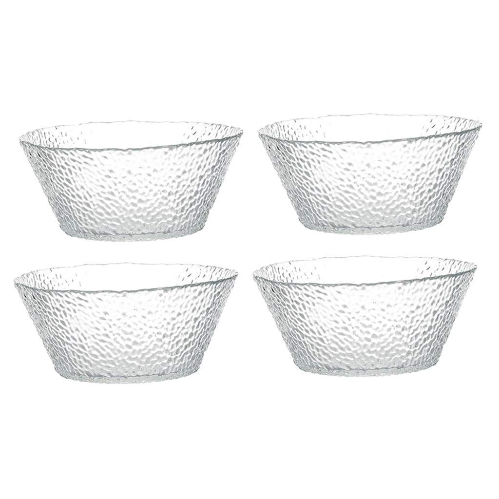 Colorful Stackable Glass Mixing Bowls Set of 4 (1.6L) - Mini Prep Bowls, Salad & Appetizer Dishes - Creative Durable Tableware for Kitchen, Dining & Entertaining