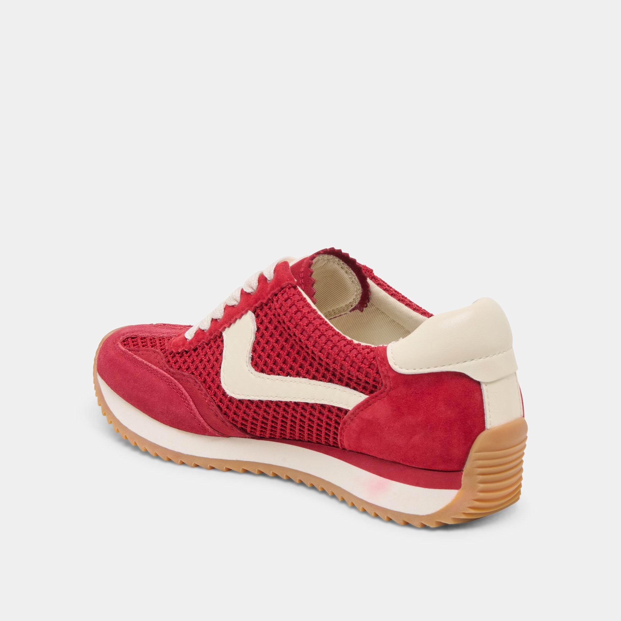B.NTCD Men's Mesh Sneakers - Breathable Crimson Woven Fabric Running Shoes for Gym, Walking & Casual Wear