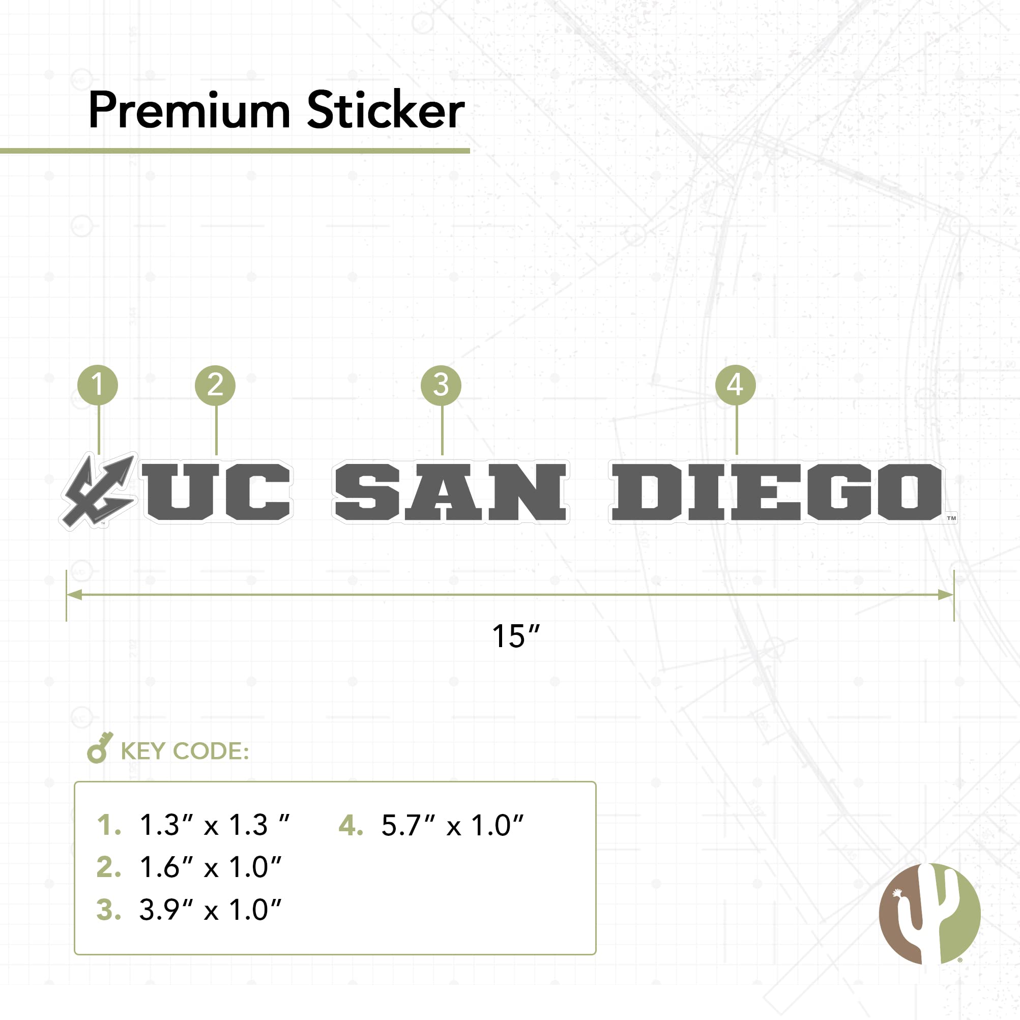 University of California San Diego Logo Vinyl Decal - 15 Inch UCSD Sticker for Laptop, Water Bottle, Car & Scrapbook - Perfect for College Students, Alumni & Fans